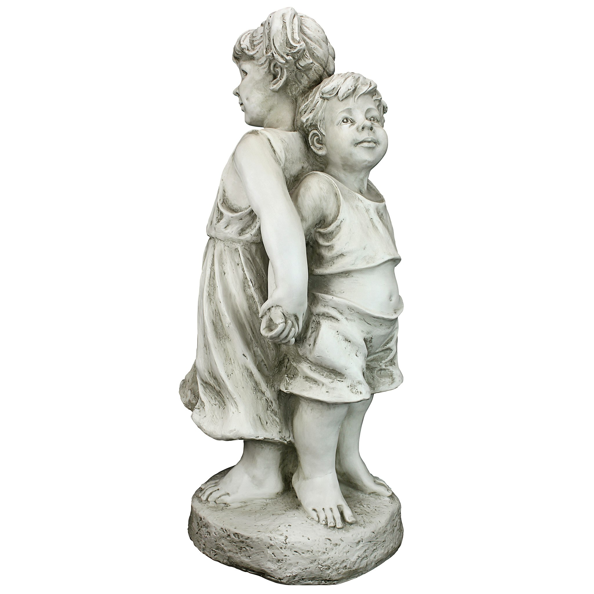 Toscano - Back to Back Brother and Sister Garden Children Statue