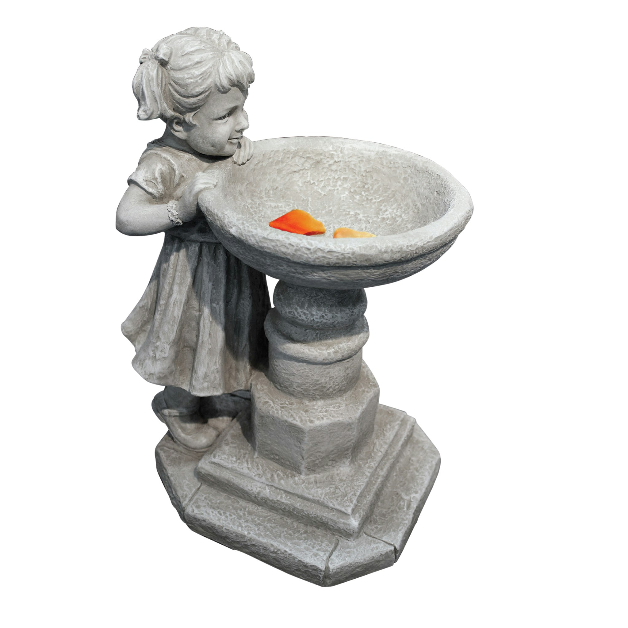 Toscano - Georgina Garden Gaze Child at Birdbath Statue