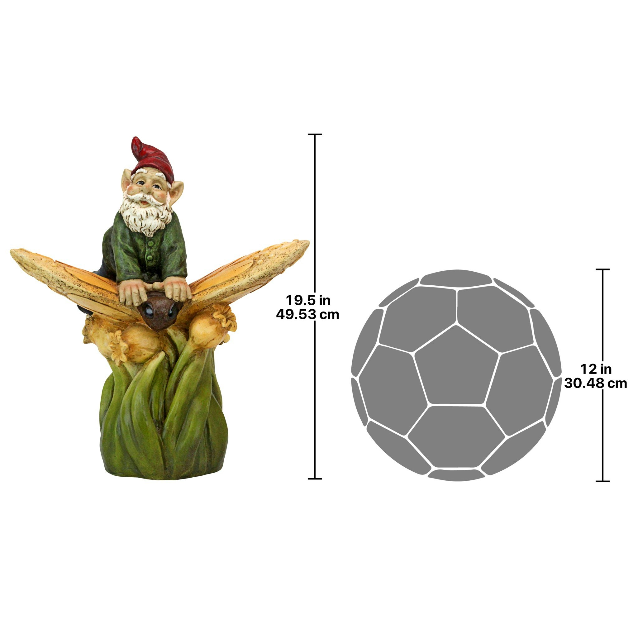 Toscano - On a Butterfly Back Garden Gnome Statue