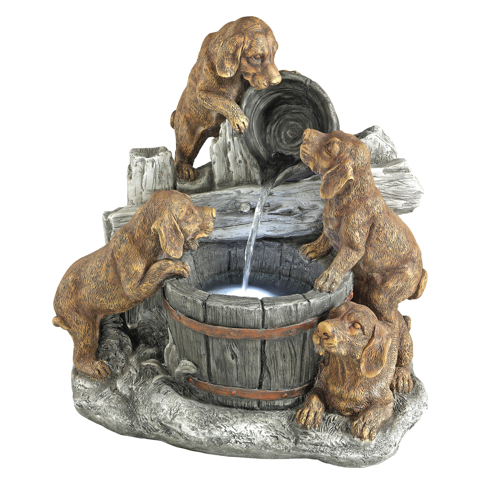 Toscano - Puppy Pail Pour Garden Fountain