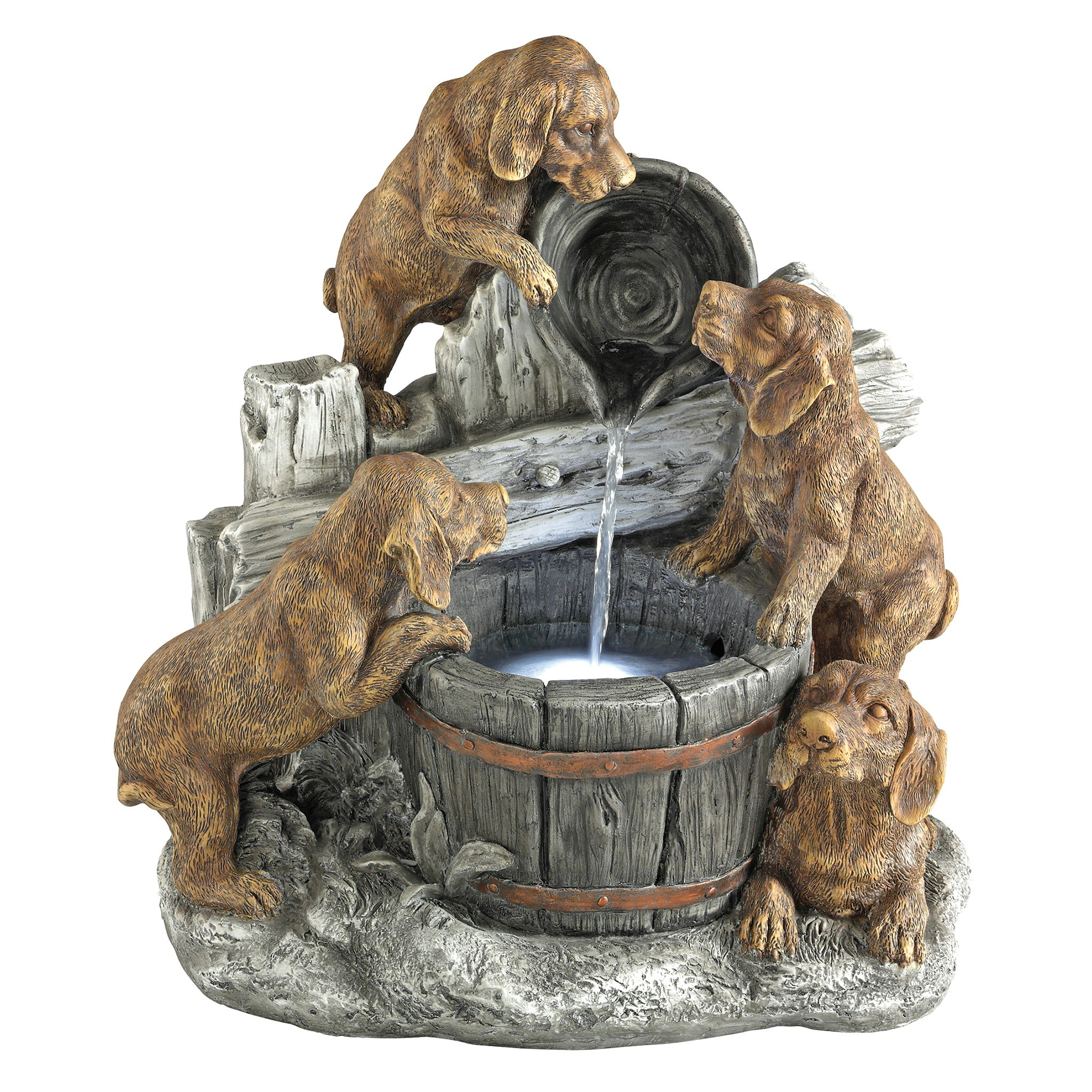 Toscano - Puppy Pail Pour Garden Fountain