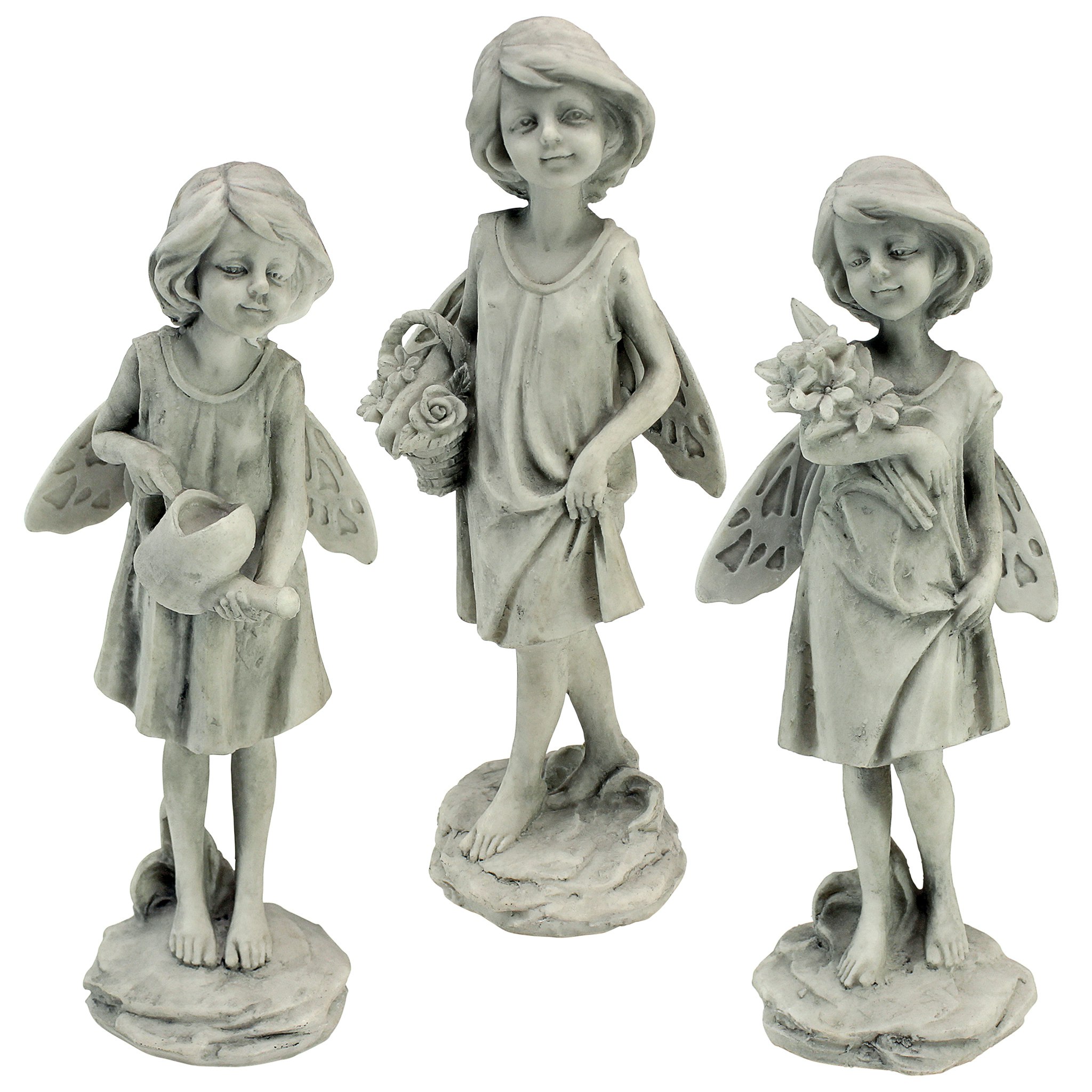 Toscano - Set of 3 Rose Garden Fairy Statues