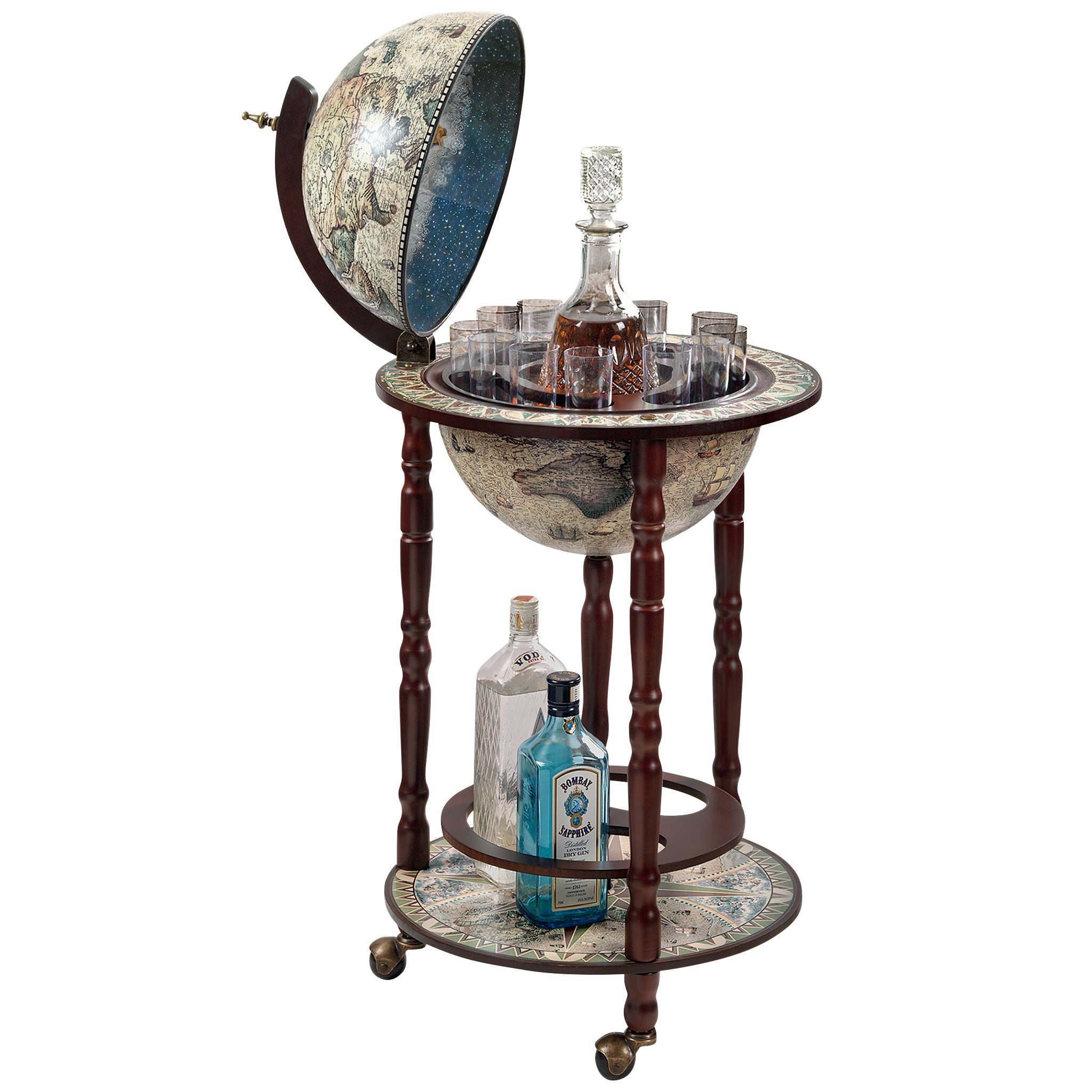 Toscano - Sixteenth-Century Durata Replica Globe Bar Cabinet