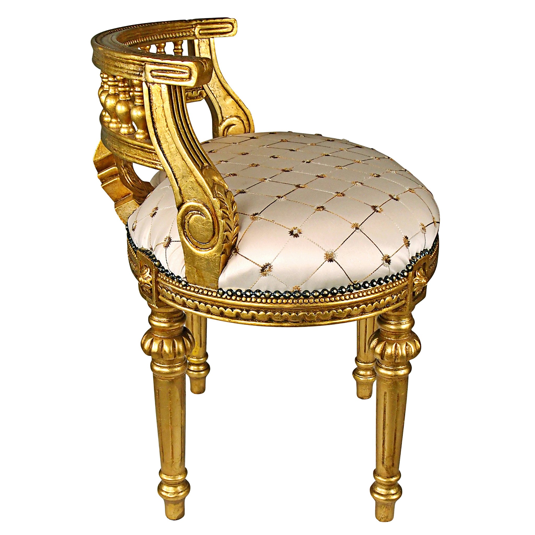 Toscano - French Mademoiselle Cezanne Slipper Chair in Gold Leaf, Faux Leather