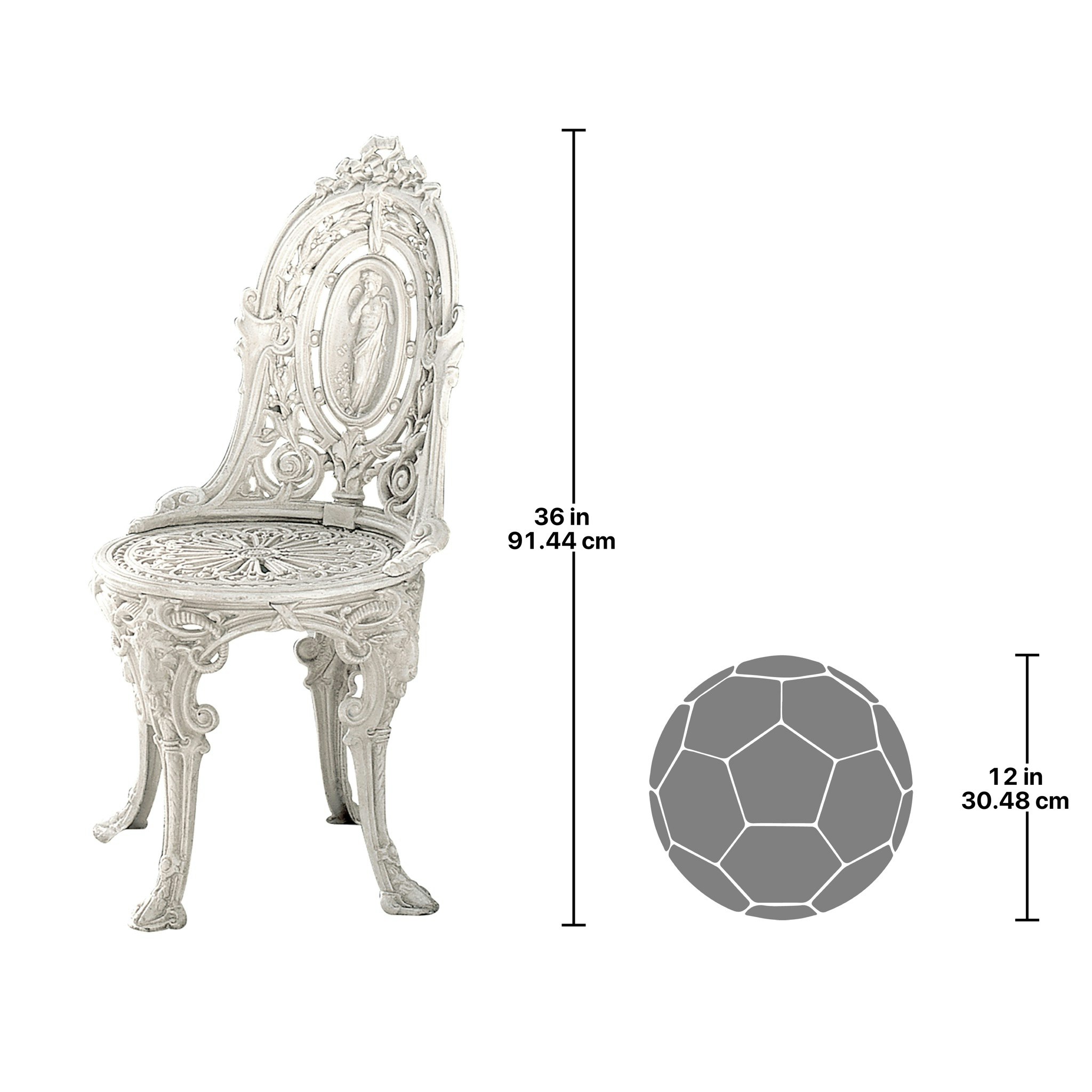 Toscano - Regent Park Victorian Garden Chair in Ancient Ivory, Iron