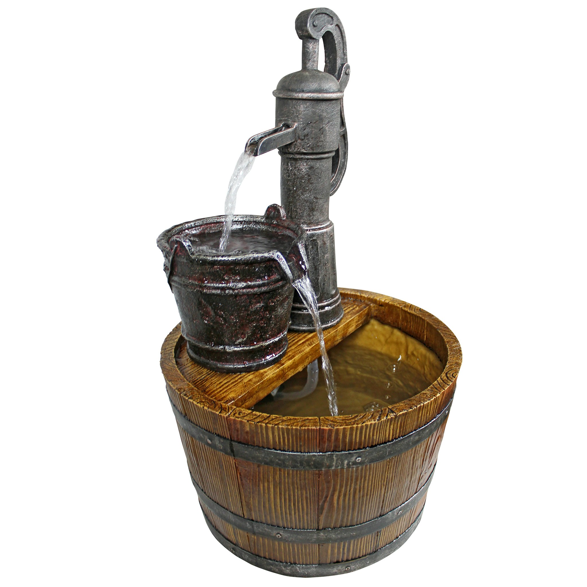 Toscano - Cistern Well Pump Barrel Garden Fountain