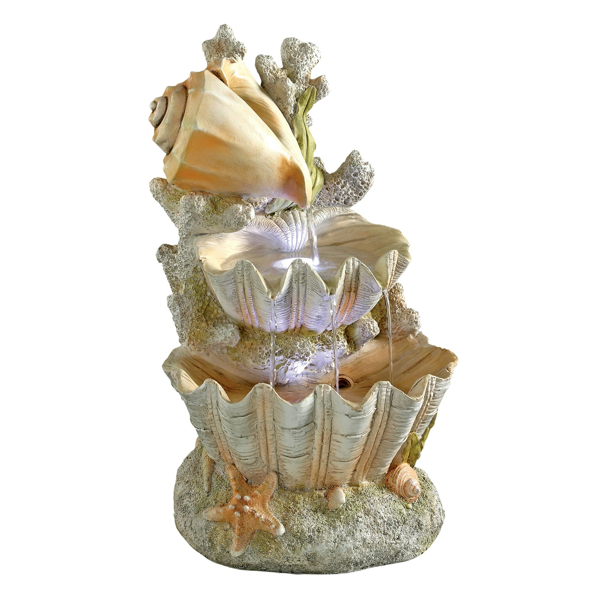 Toscano - Ocean Bounty Cascading Shell Garden Fountain