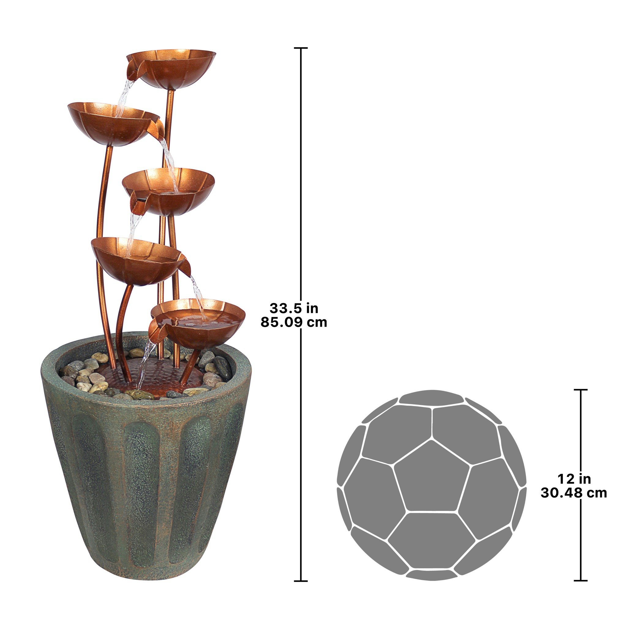 Toscano - Copper Falls Cascading Garden Fountain