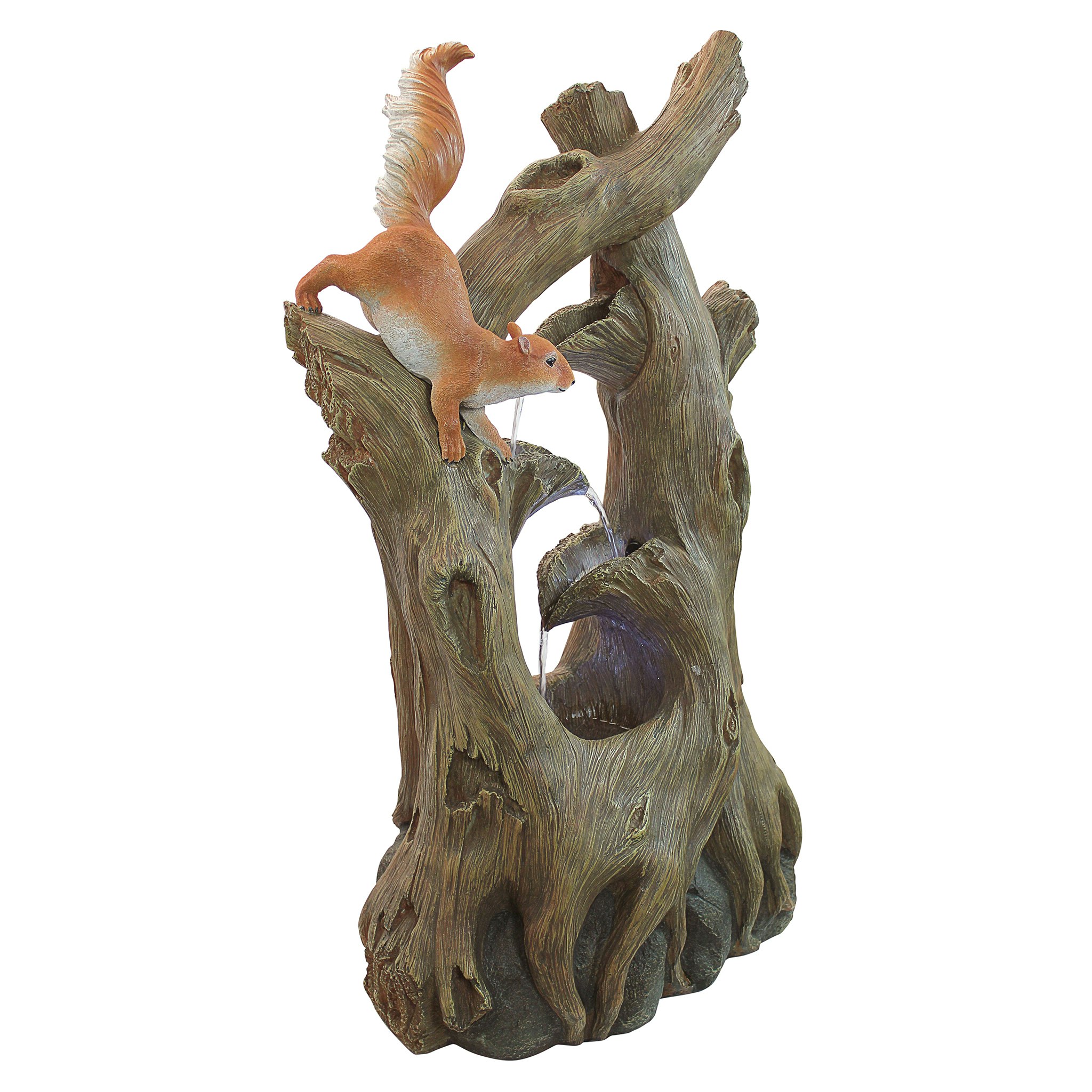 Toscano - Tree Squirrel Cascading Sculptural Fountain