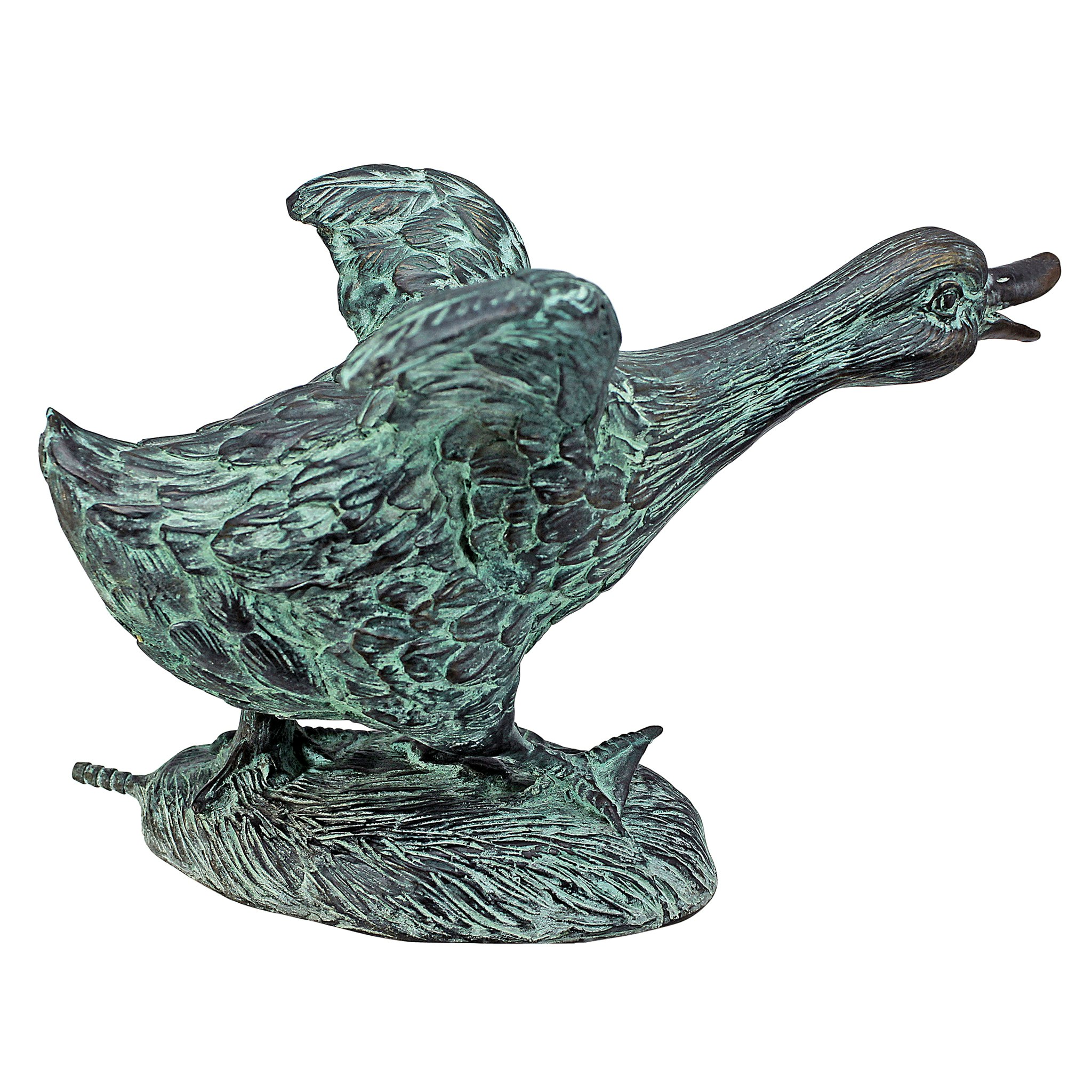 Toscano Lindell Pond Ducks Spitting Garden Statue - Running Duck