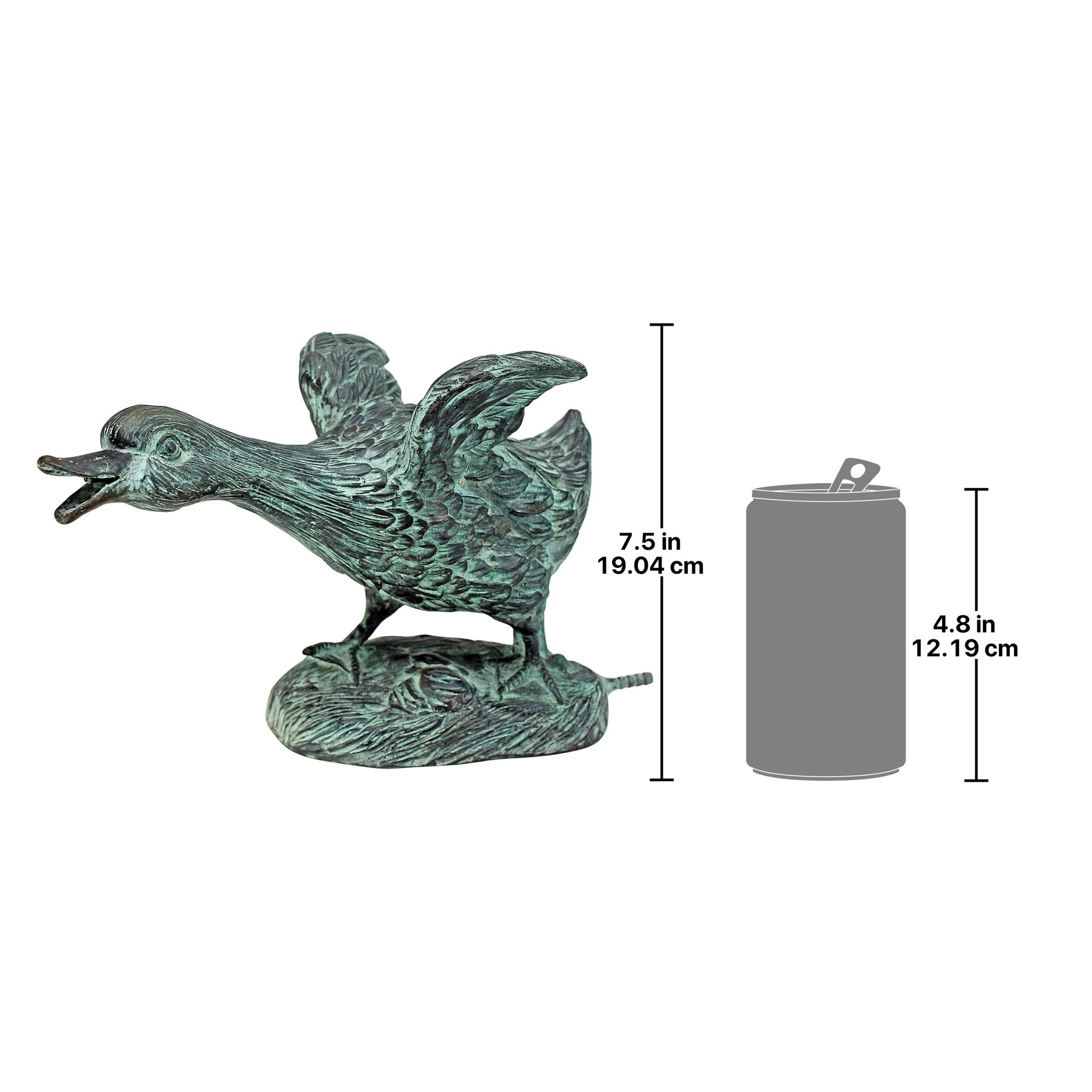 Toscano Lindell Pond Ducks Spitting Garden Statue - Running Duck