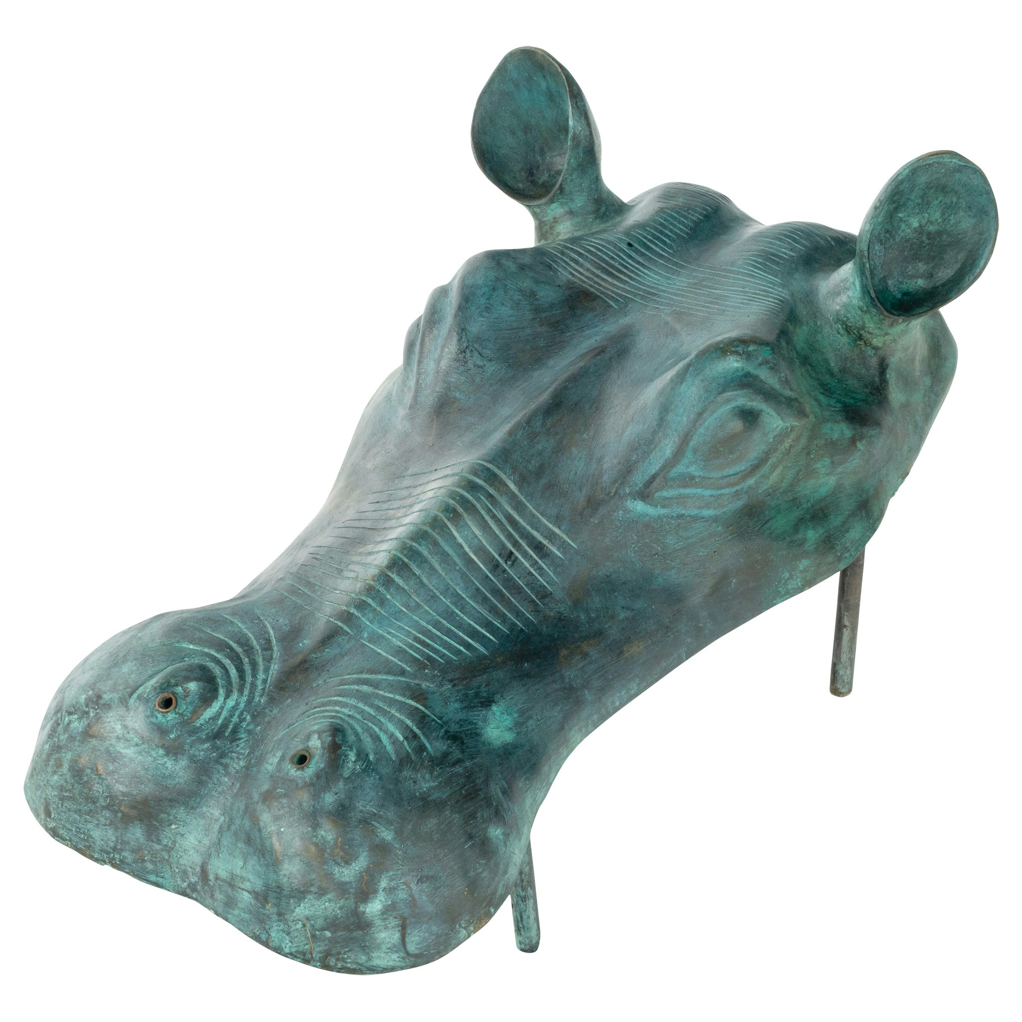 Toscano - Spitting Hippo Head Garden Statue