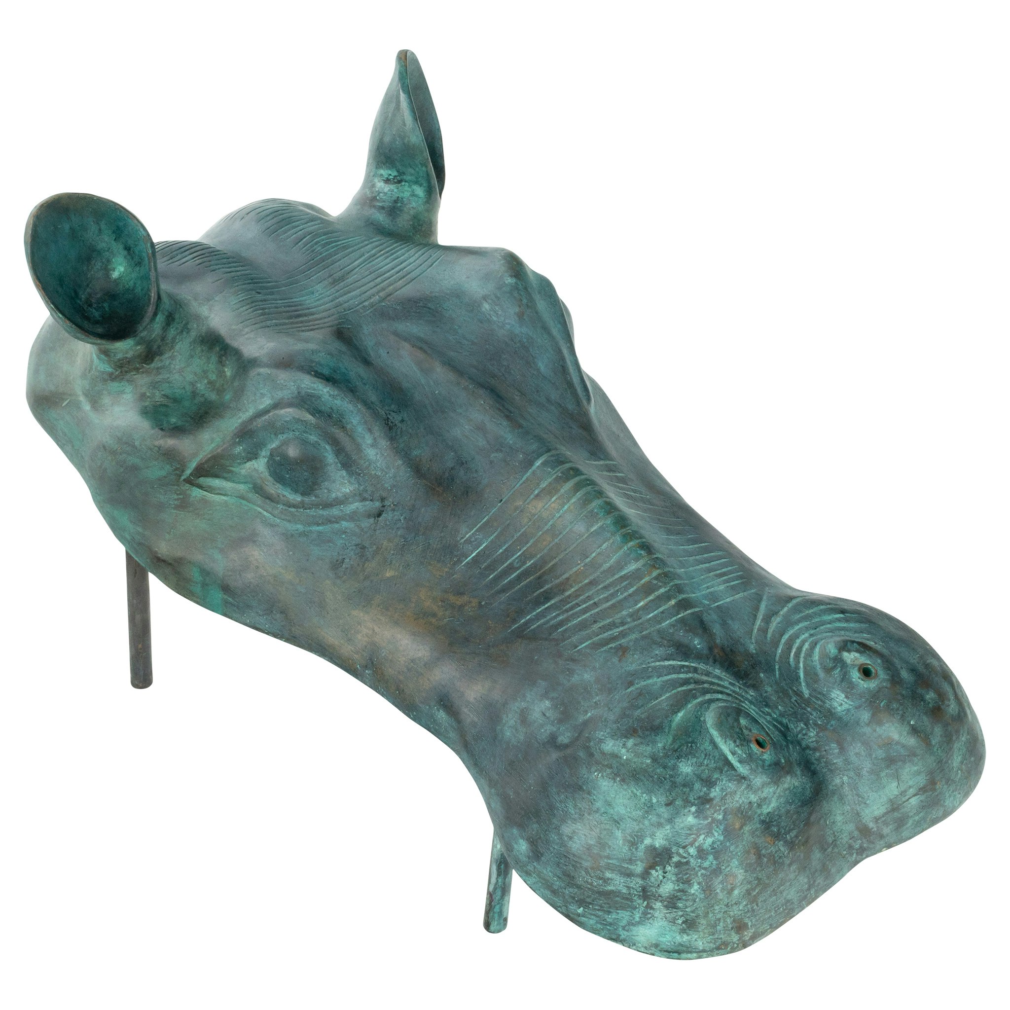 Toscano - Spitting Hippo Head Garden Statue