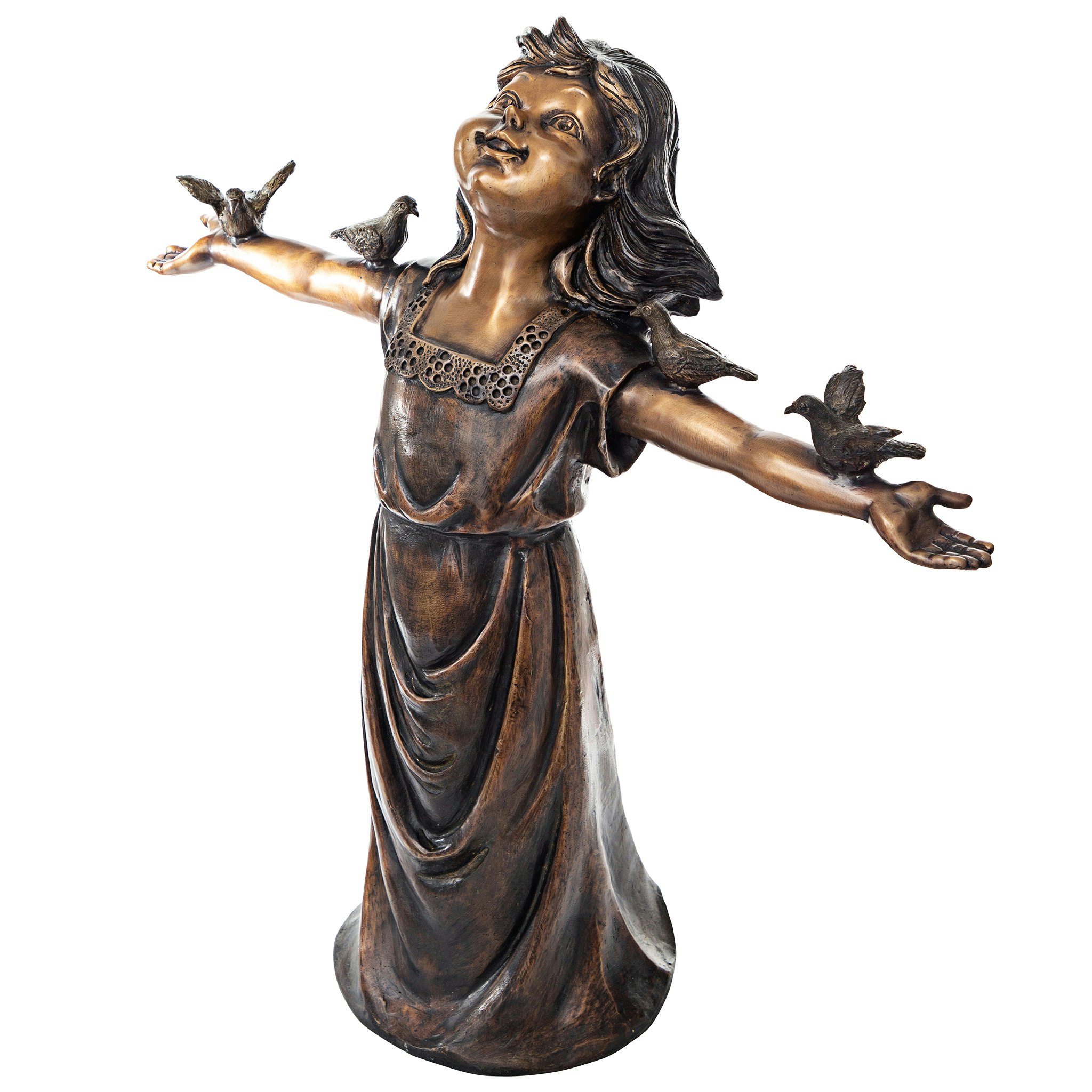 Toscano - Basking in Gods Glory Little Girl Garden Statue