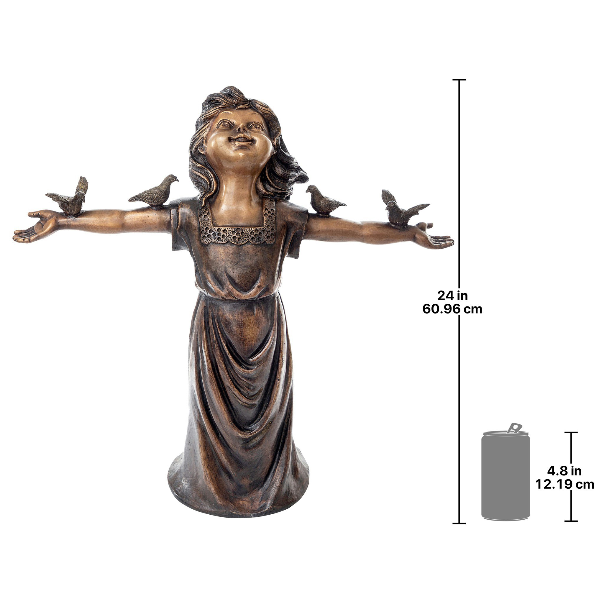 Toscano - Basking in Gods Glory Little Girl Garden Statue