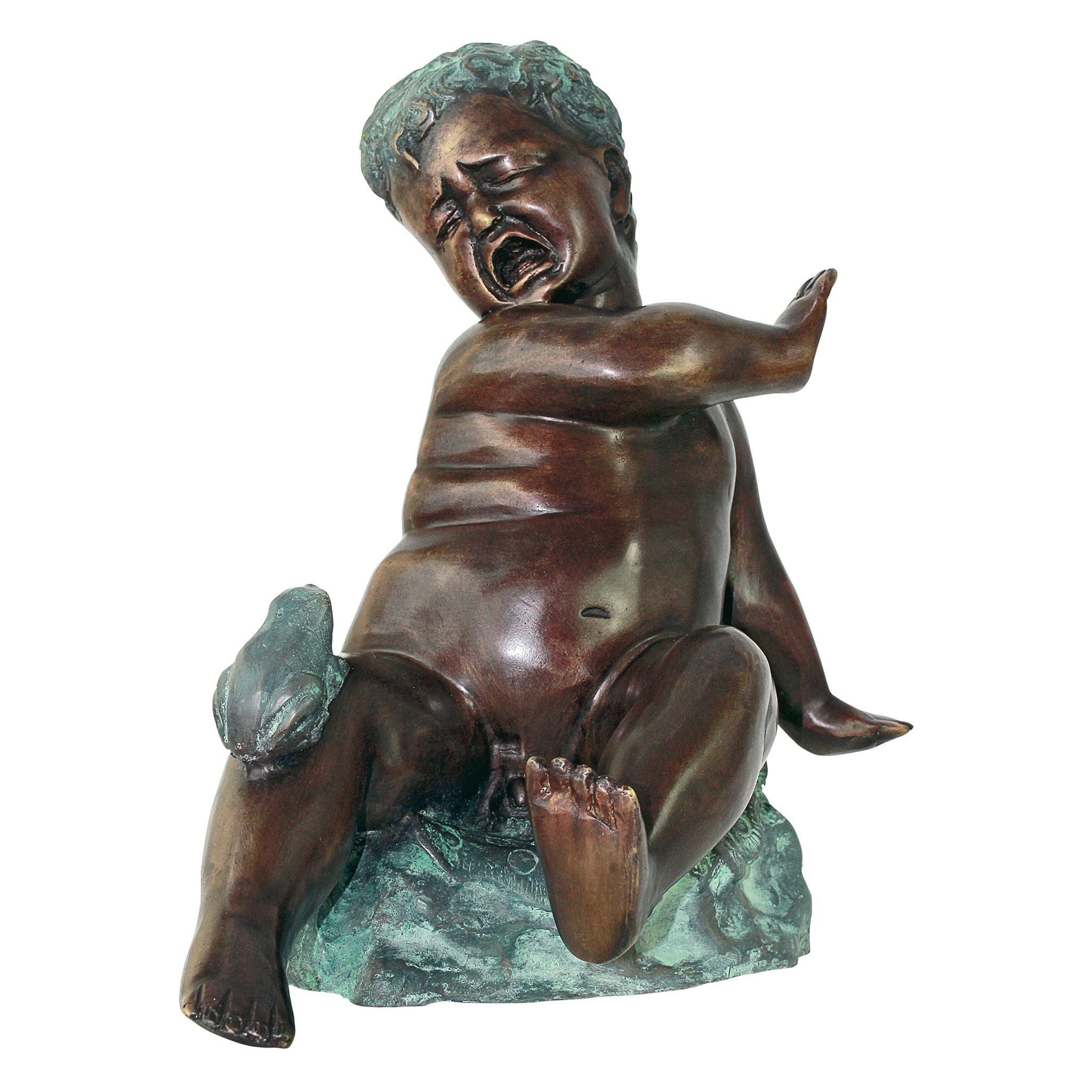 Toscano - Child Splashy Surprise Spitting Frog Garden Statue