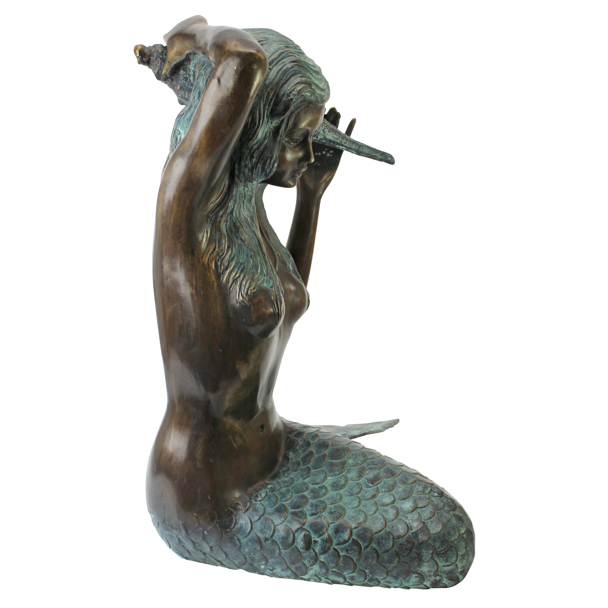 Toscano Mermaid of the Isle of Capri Piped Garden Statue - Medium