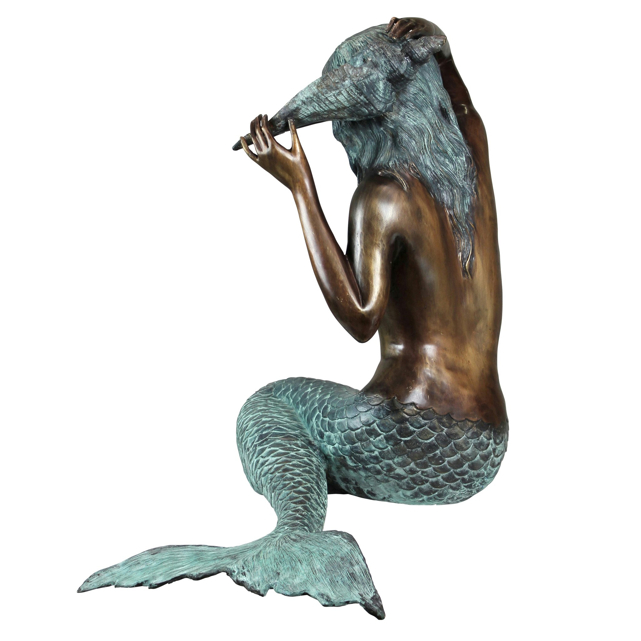 Toscano Mermaid of the Isle of Capri Piped Garden Statue - Large