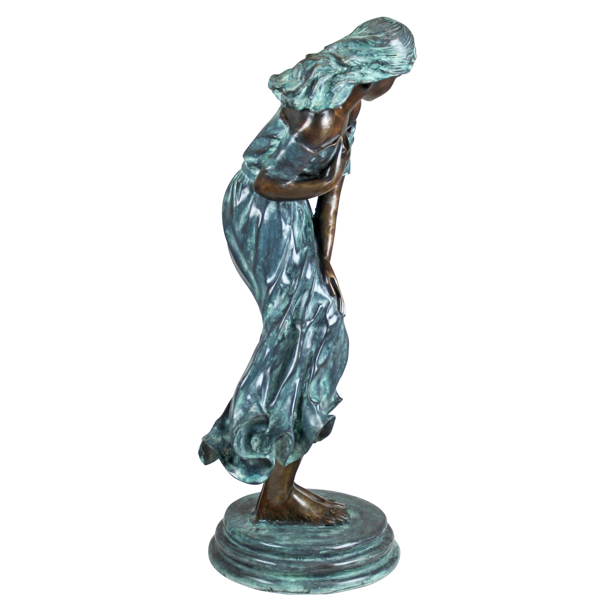 Toscano Windblown Maiden Garden Statue