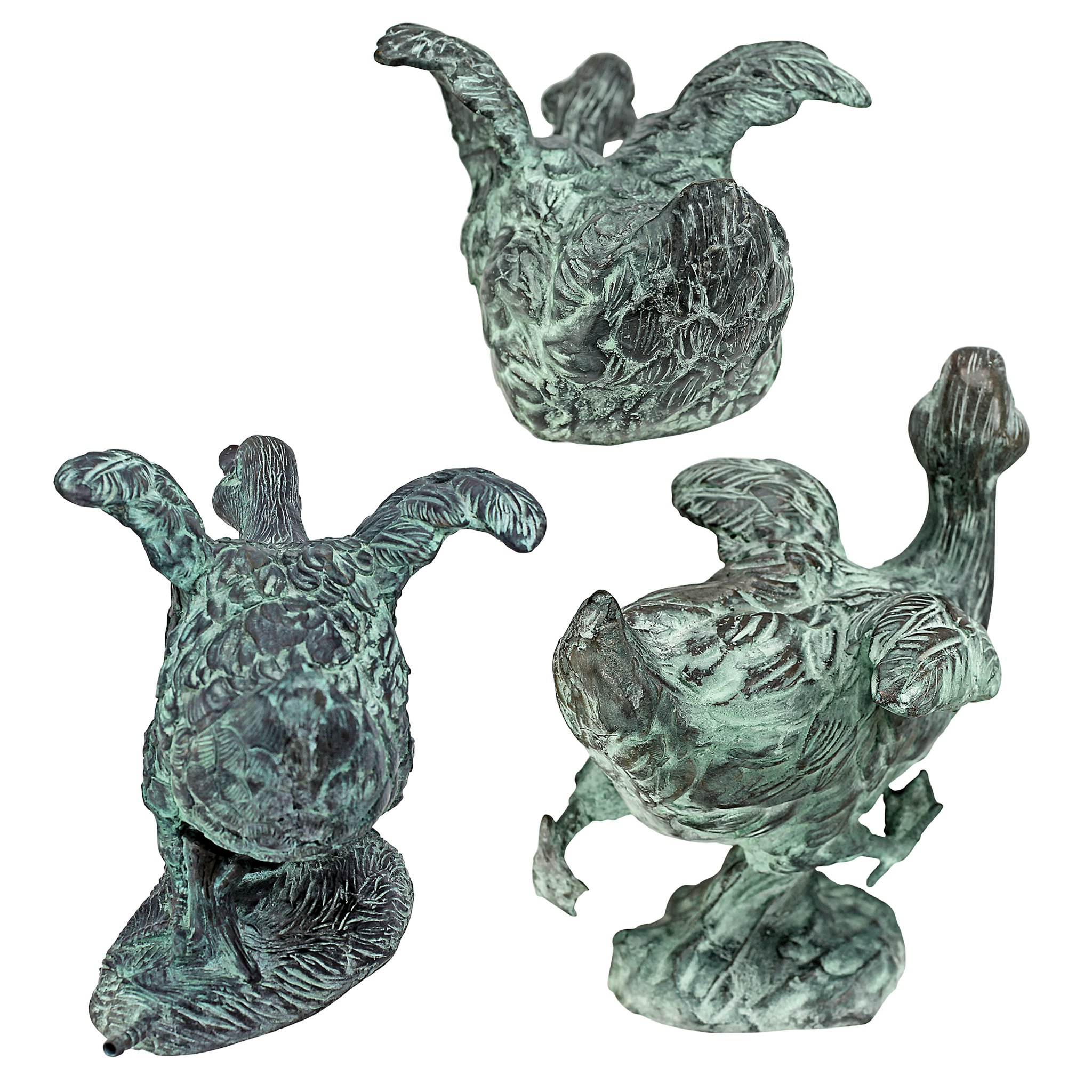 Toscano - Set of 3 Lindell Pond Ducks Spitting Garden Statues