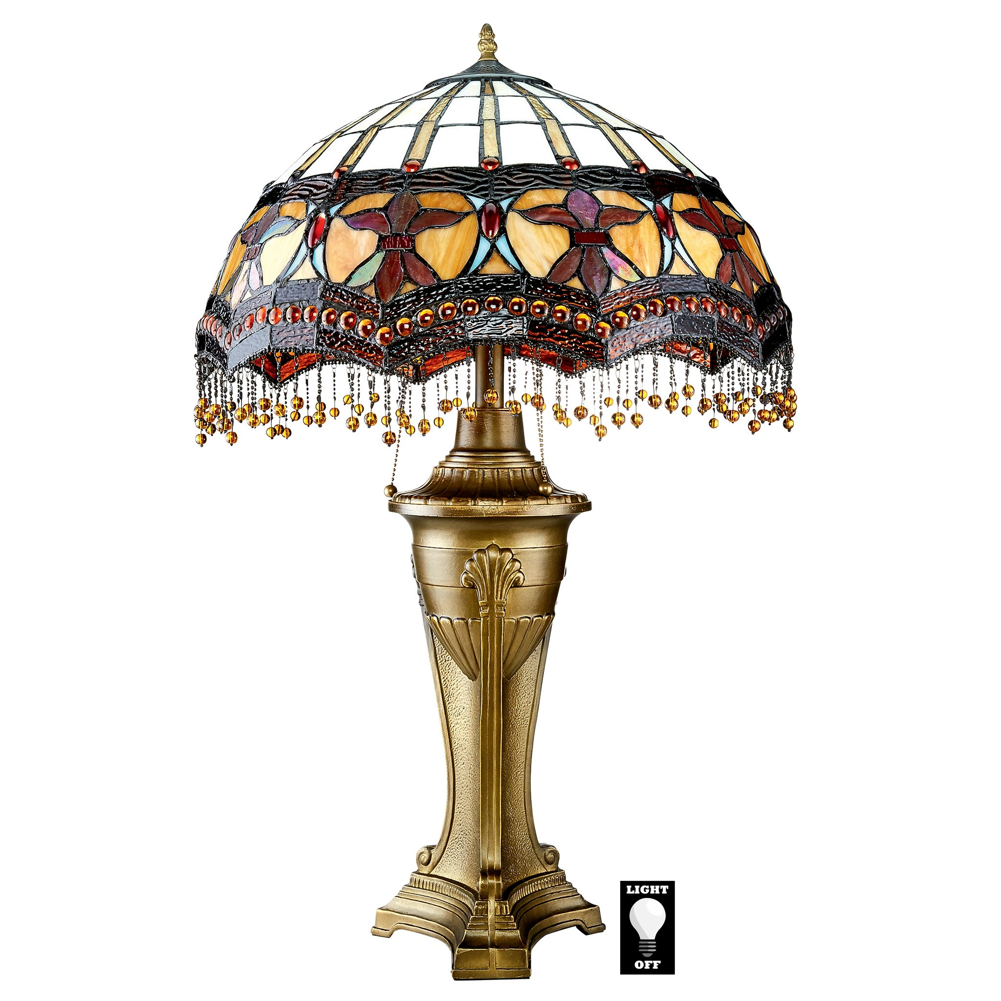 Toscano - Victorian Parlor Tiffany-Style Table Lamp in Stained Glass