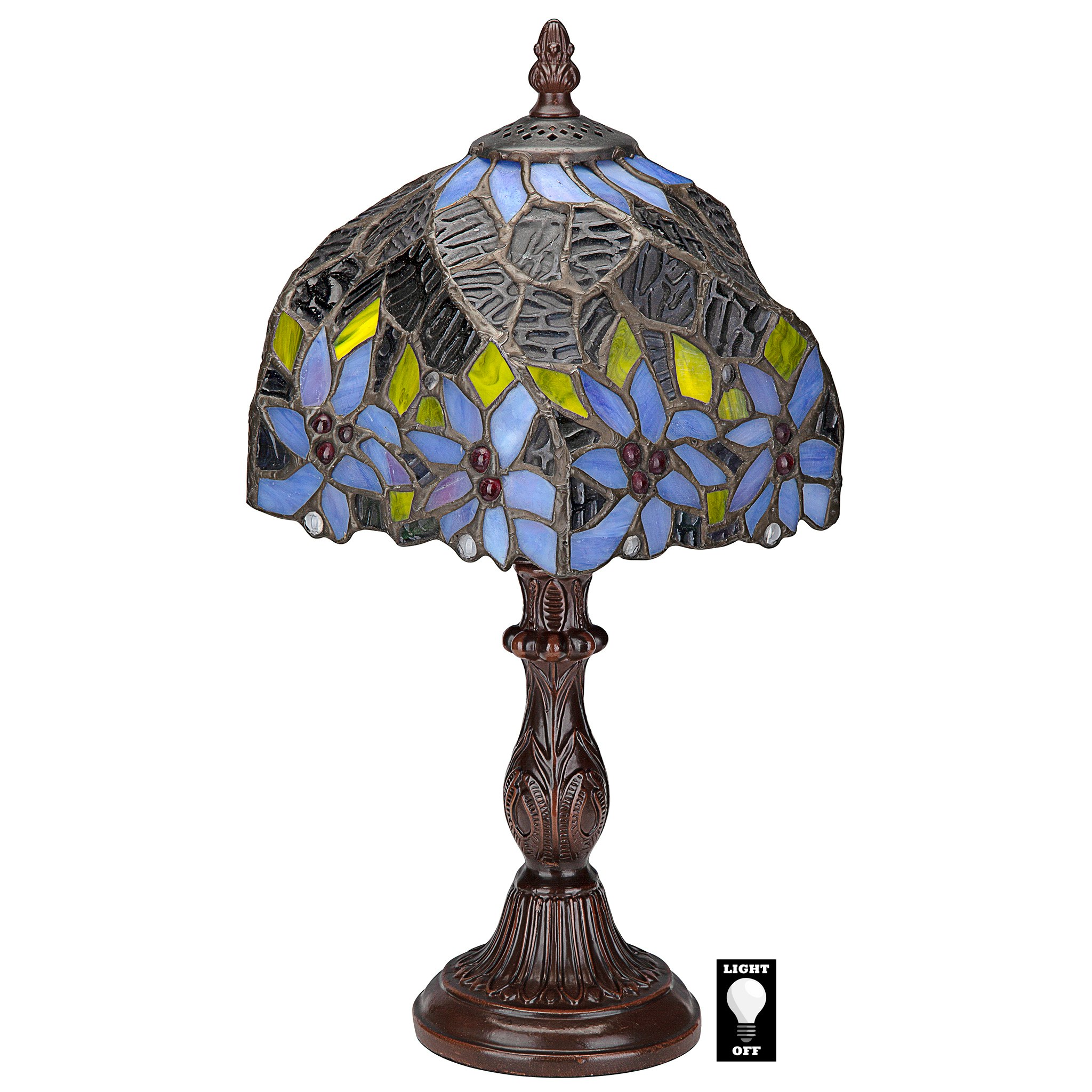 Toscano - American Dogwood Tiffany-Style Lamp in Stained Glass