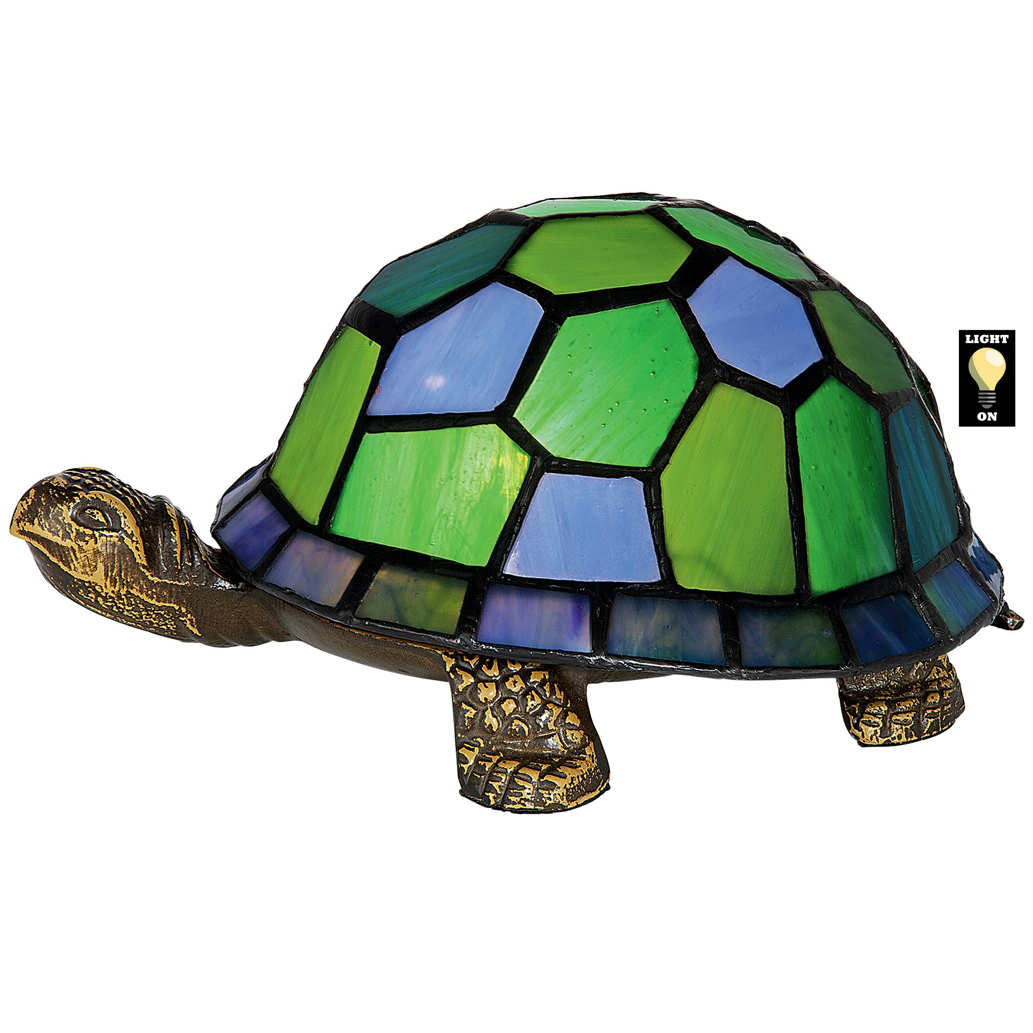 Toscano - Wisdom and Wealth Turtle Illuminated Lamp in Stained Glass