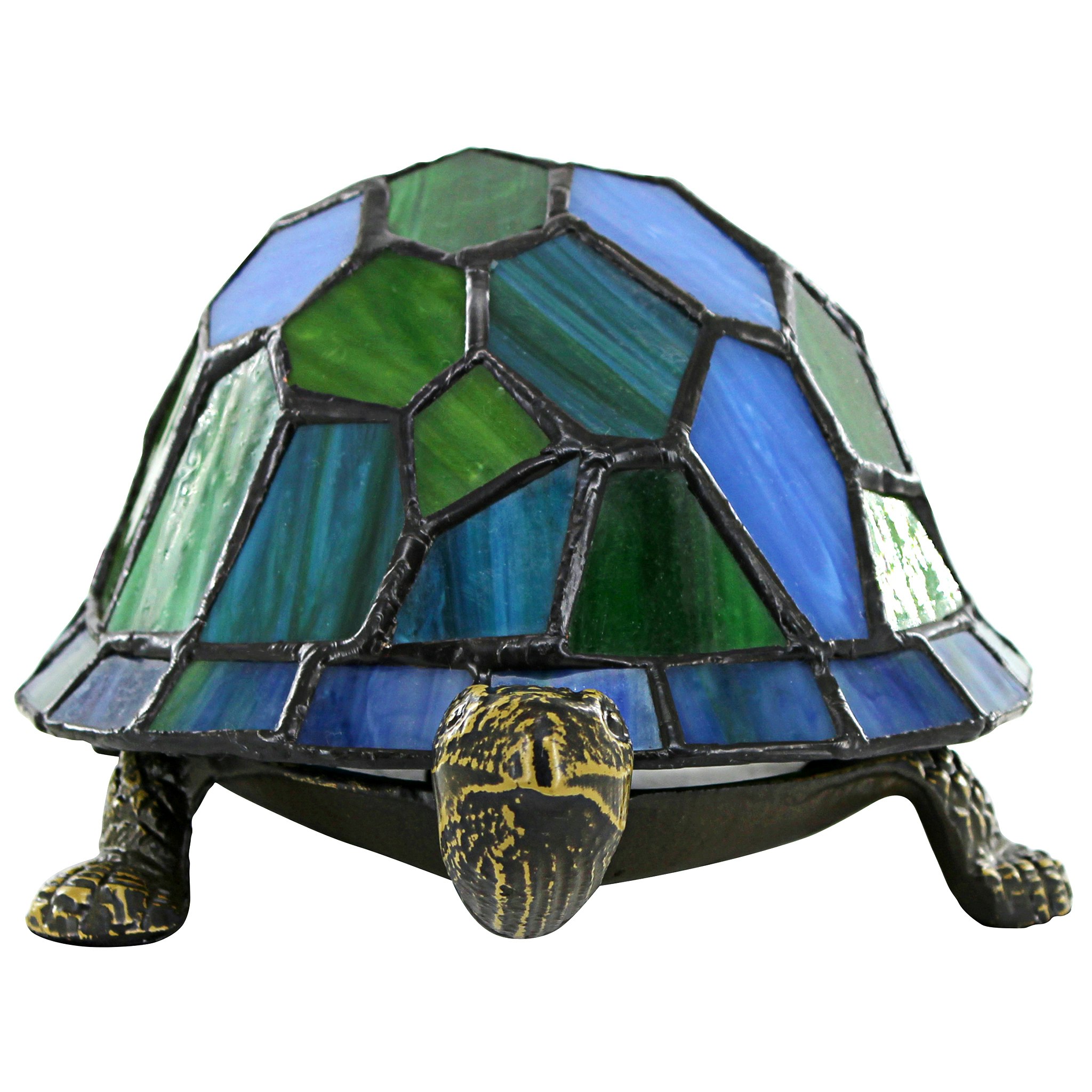 Toscano - Wisdom and Wealth Turtle Illuminated Lamp in Stained Glass