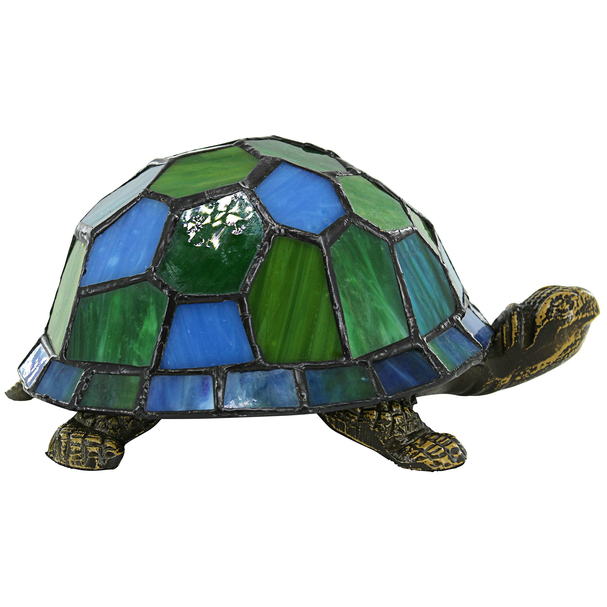 Toscano - Wisdom and Wealth Turtle Illuminated Lamp in Stained Glass