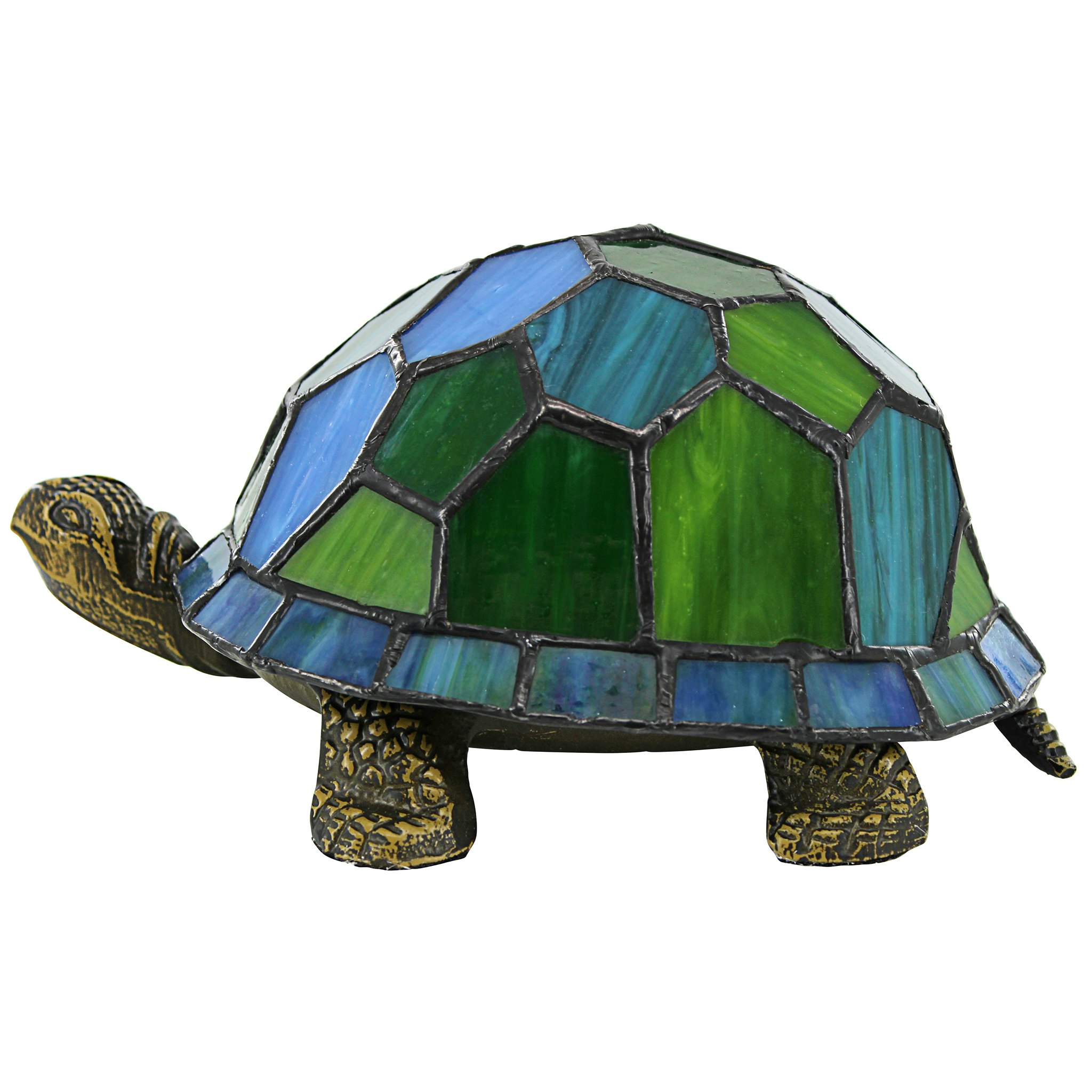 Toscano - Wisdom and Wealth Turtle Illuminated Lamp in Stained Glass