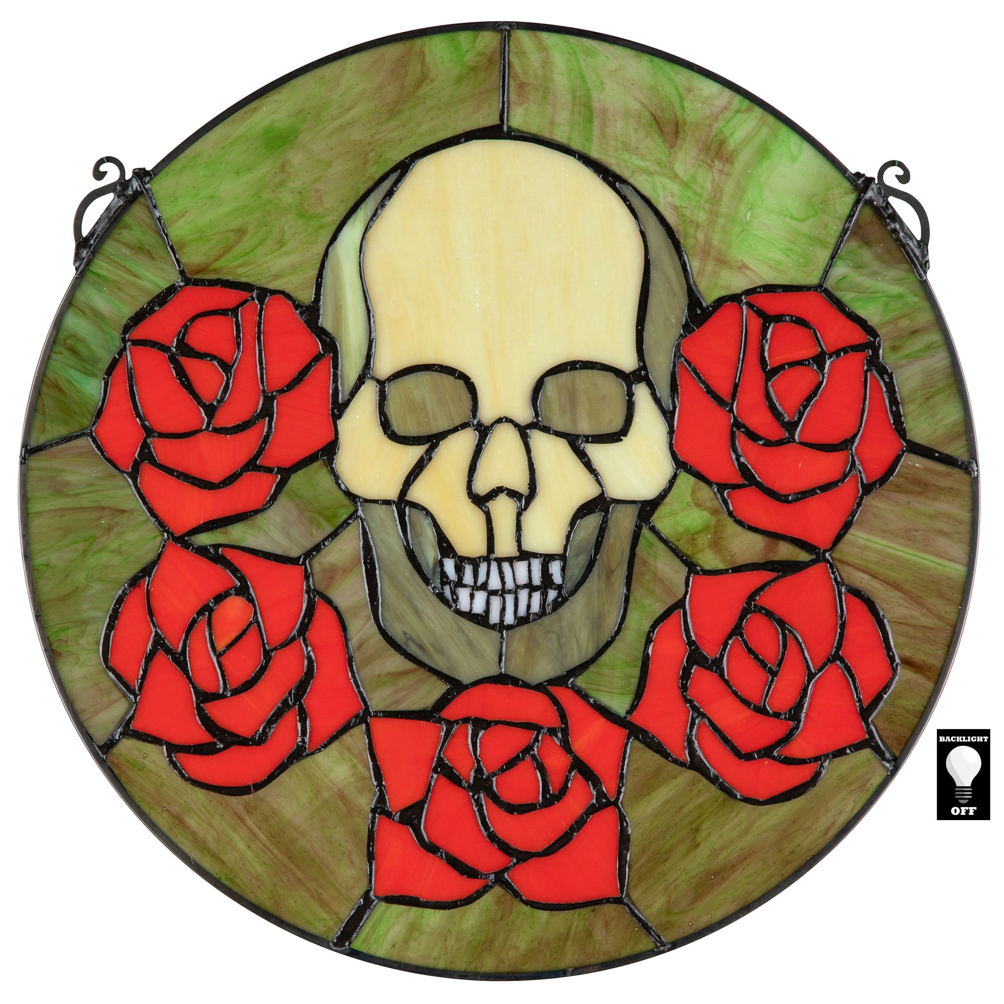 Toscano - Beauty and Decay Gothic Skull Stained Glass Window