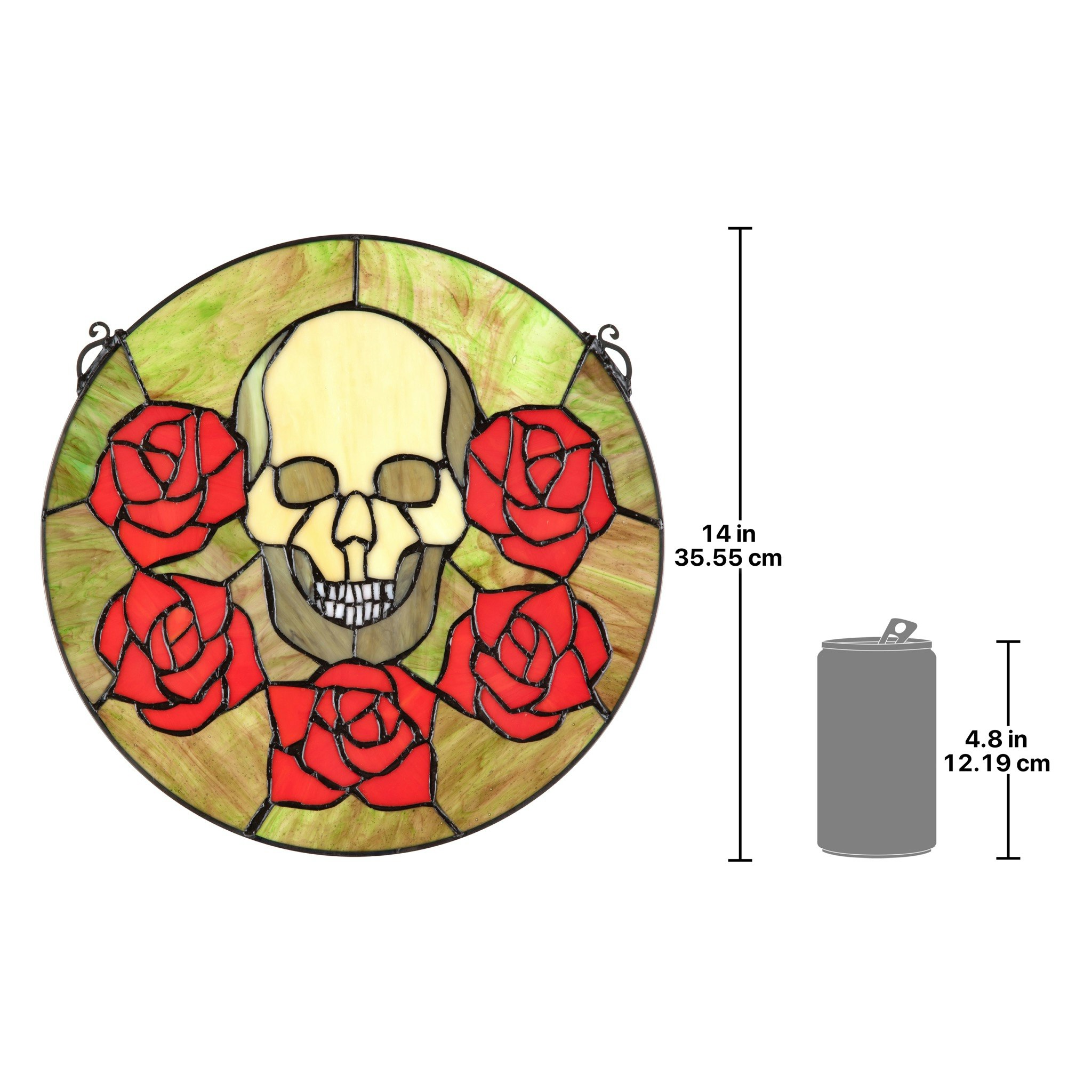 Toscano - Beauty and Decay Gothic Skull Stained Glass Window