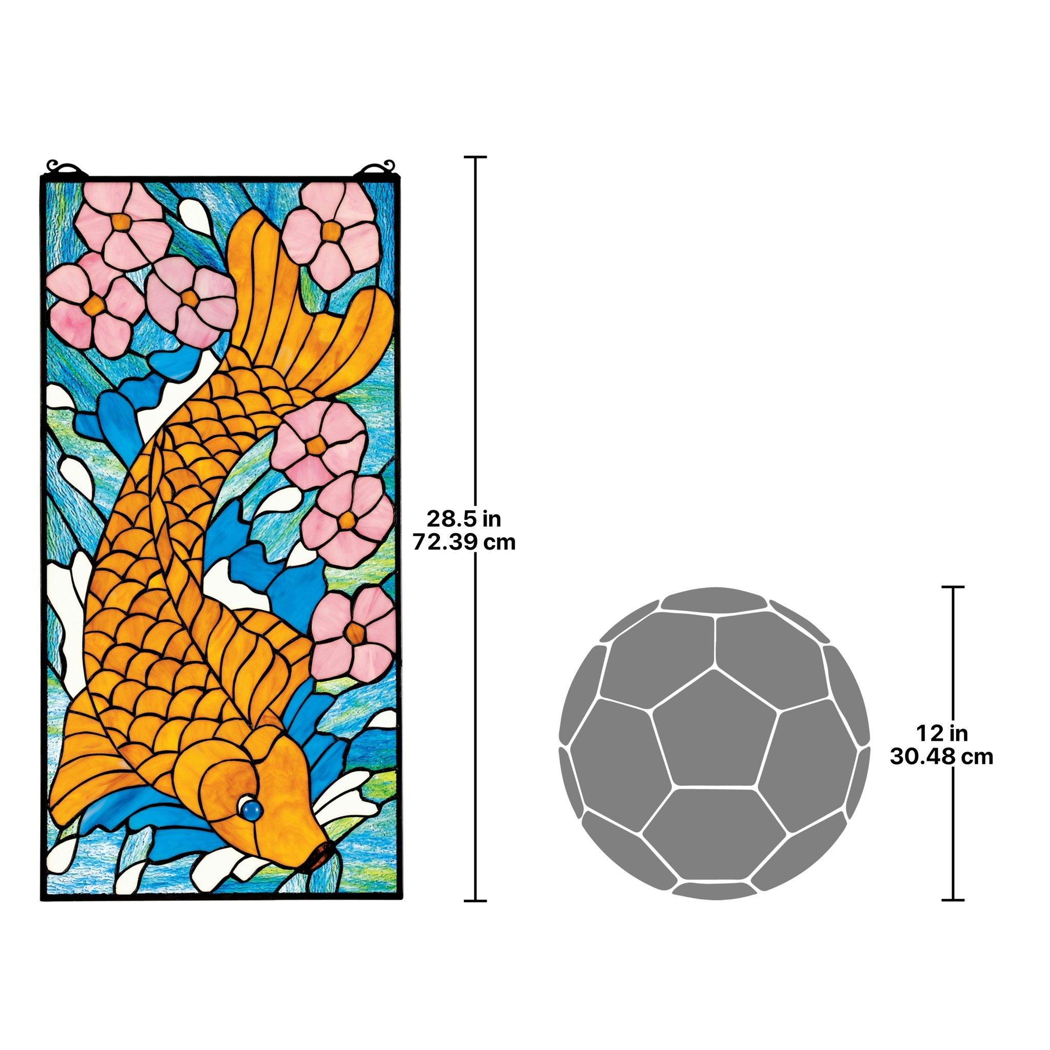 Toscano - Asian Koi Stained Glass Window