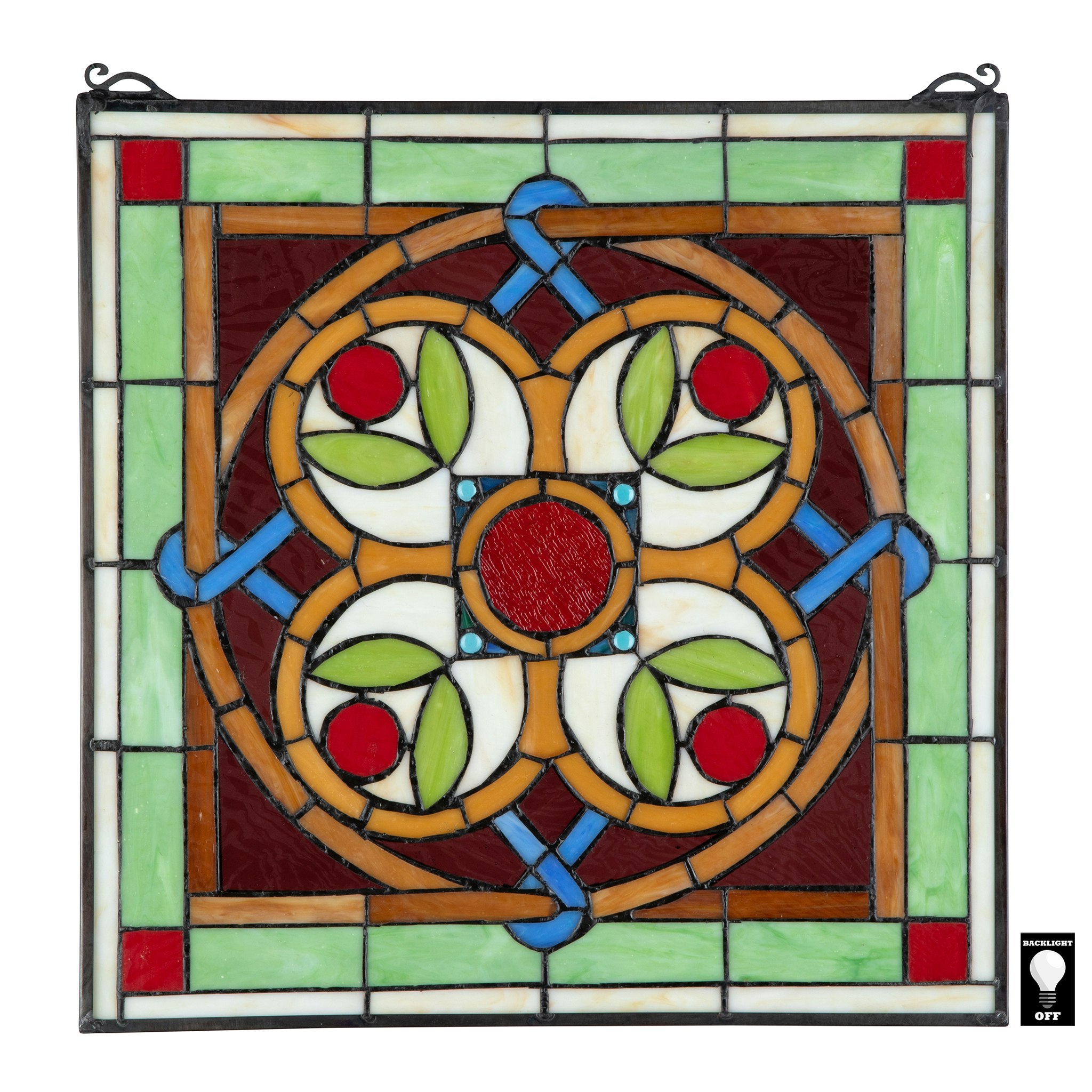 Toscano - Celtic Floral Quatrefoil Stained Glass Window