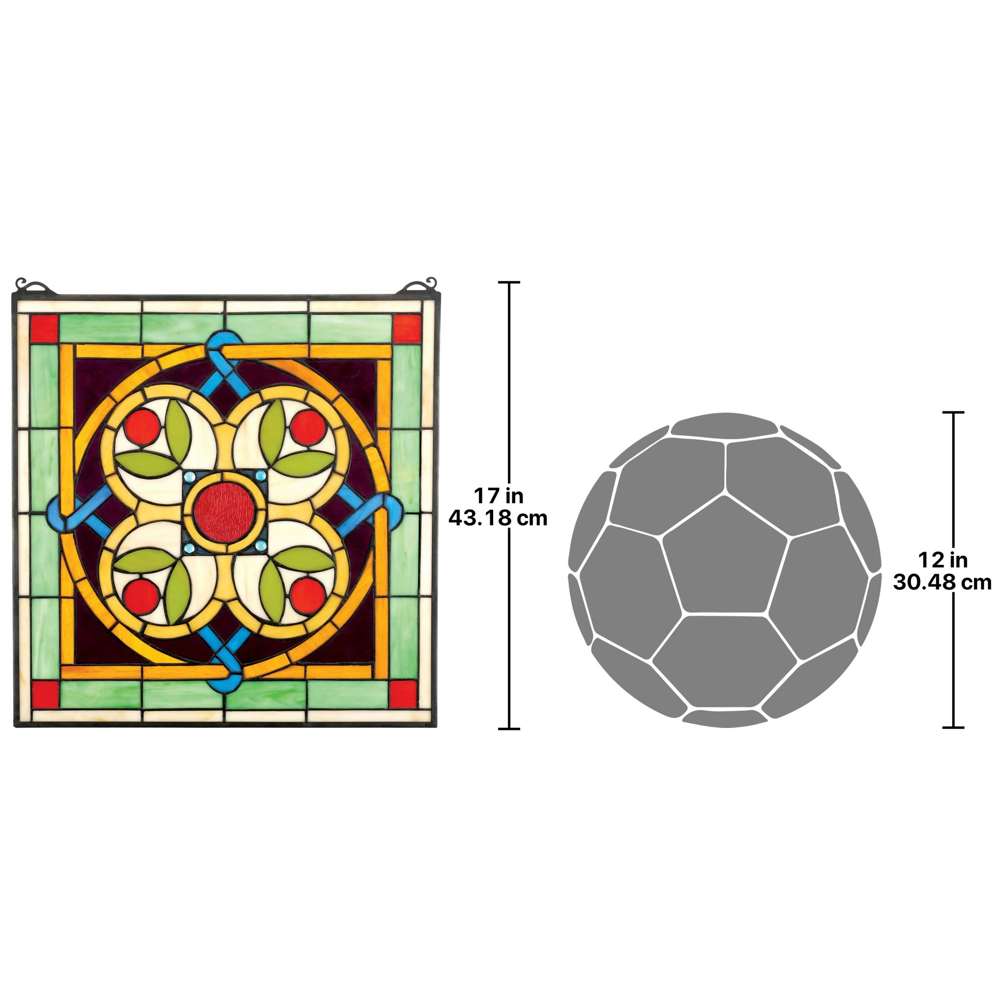 Toscano - Celtic Floral Quatrefoil Stained Glass Window