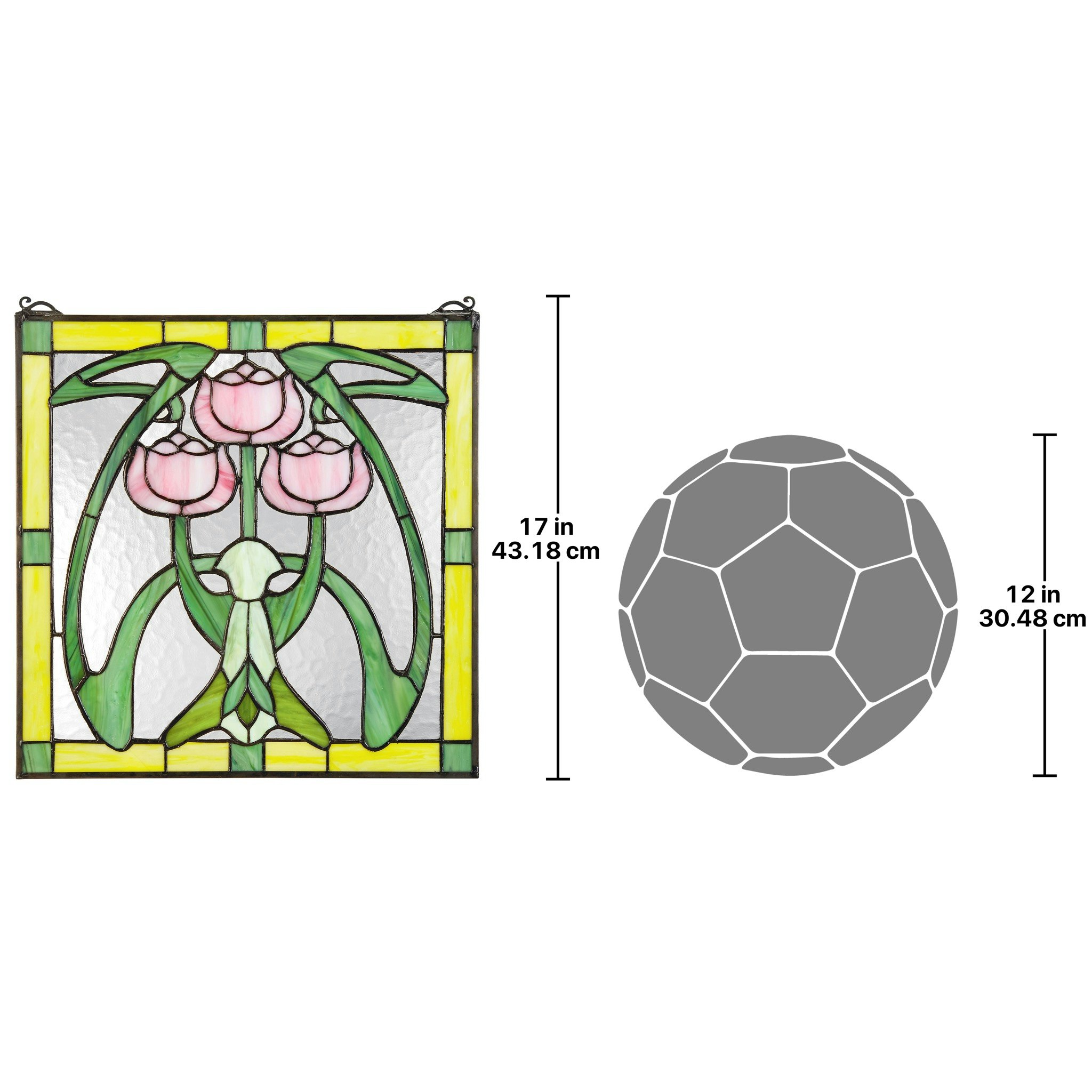 Toscano - Glasgow Basket Tiffany-Style Stained Glass Window