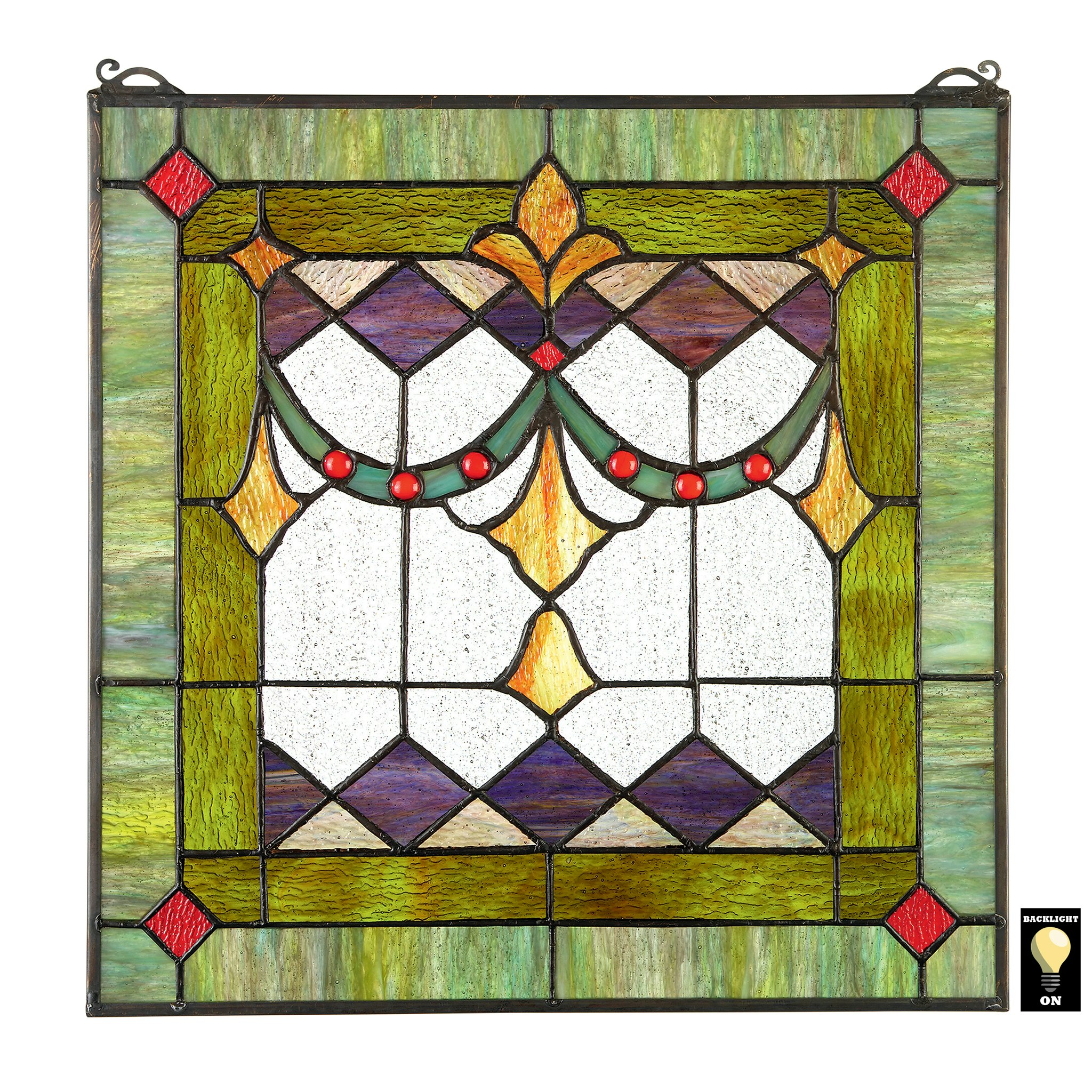 Toscano - Victorian Swag Tiffany-Style Stained Glass Window