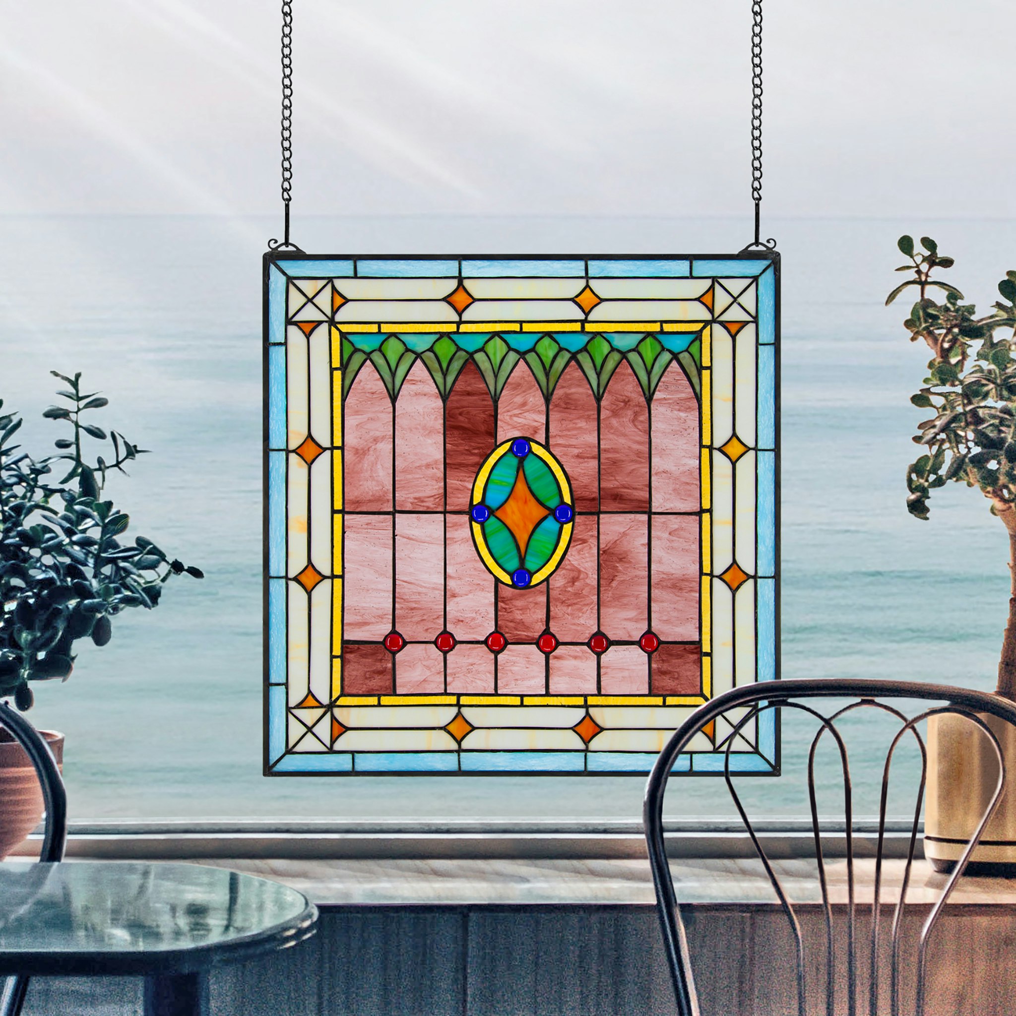 Toscano - Craftsman Tiffany-Style Stained Glass Window