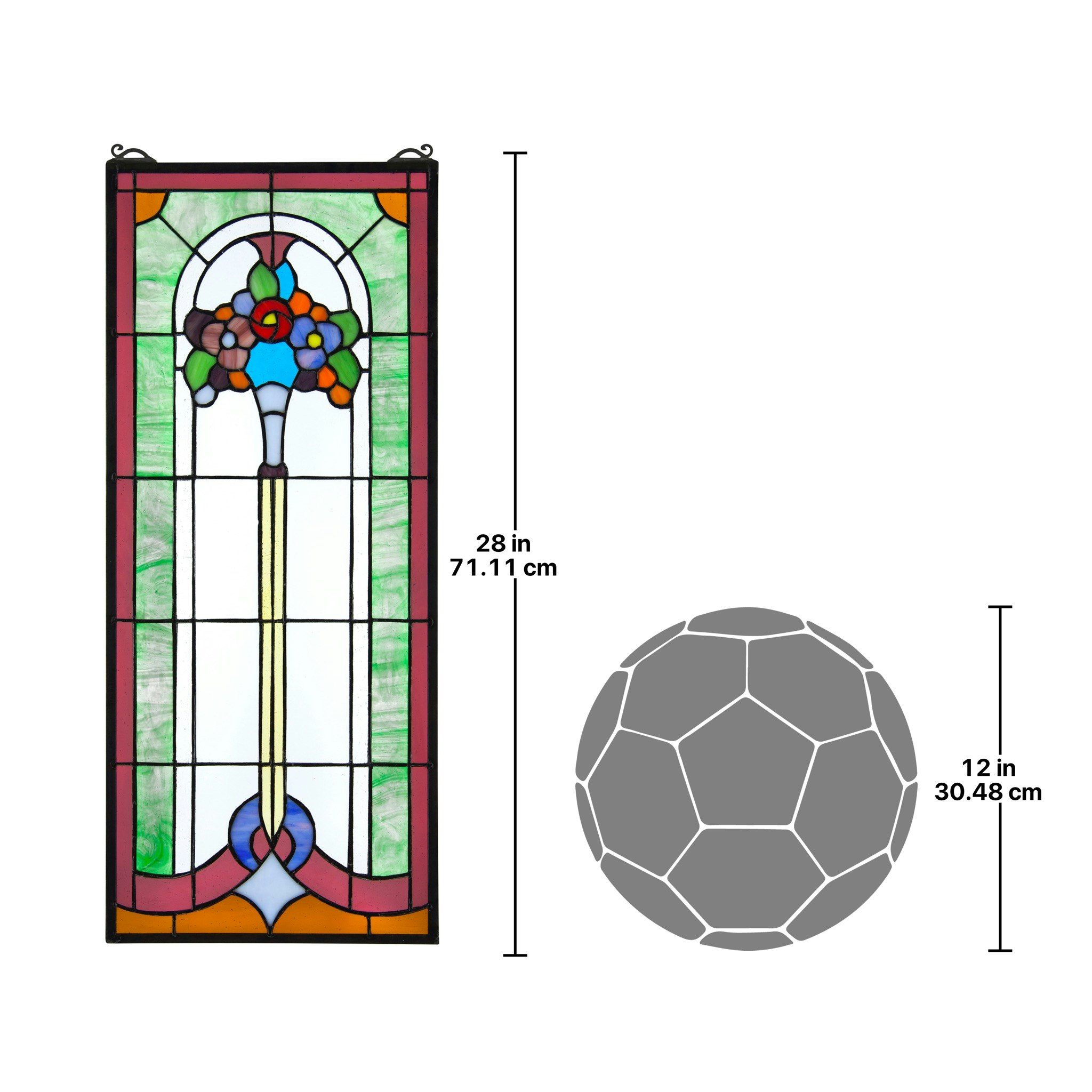 Toscano - Bouquet of Posies Tiffany-Style Stained Glass Window