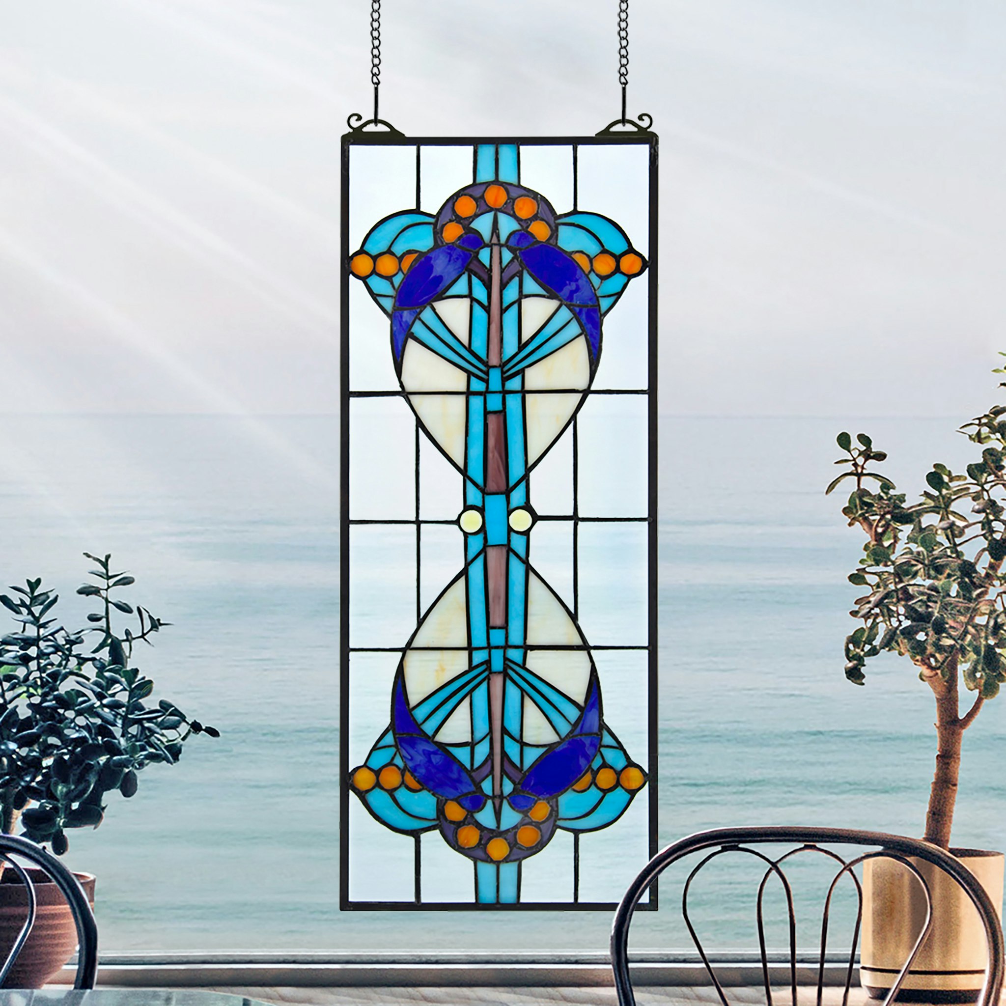 Toscano - Bauhaus Modern Tiffany-Style Stained Glass Window