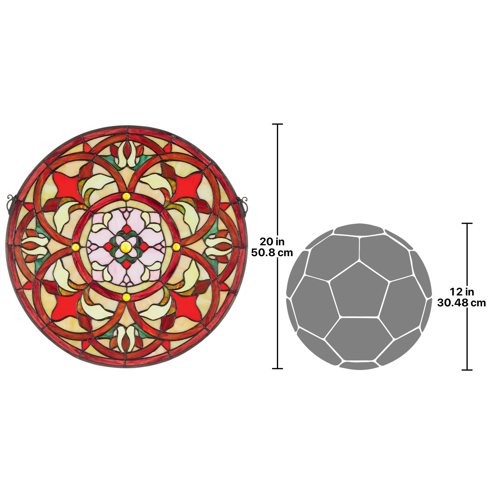 Toscano - Baroque Floral Medallion Tiffany-Style Stained Glass Window