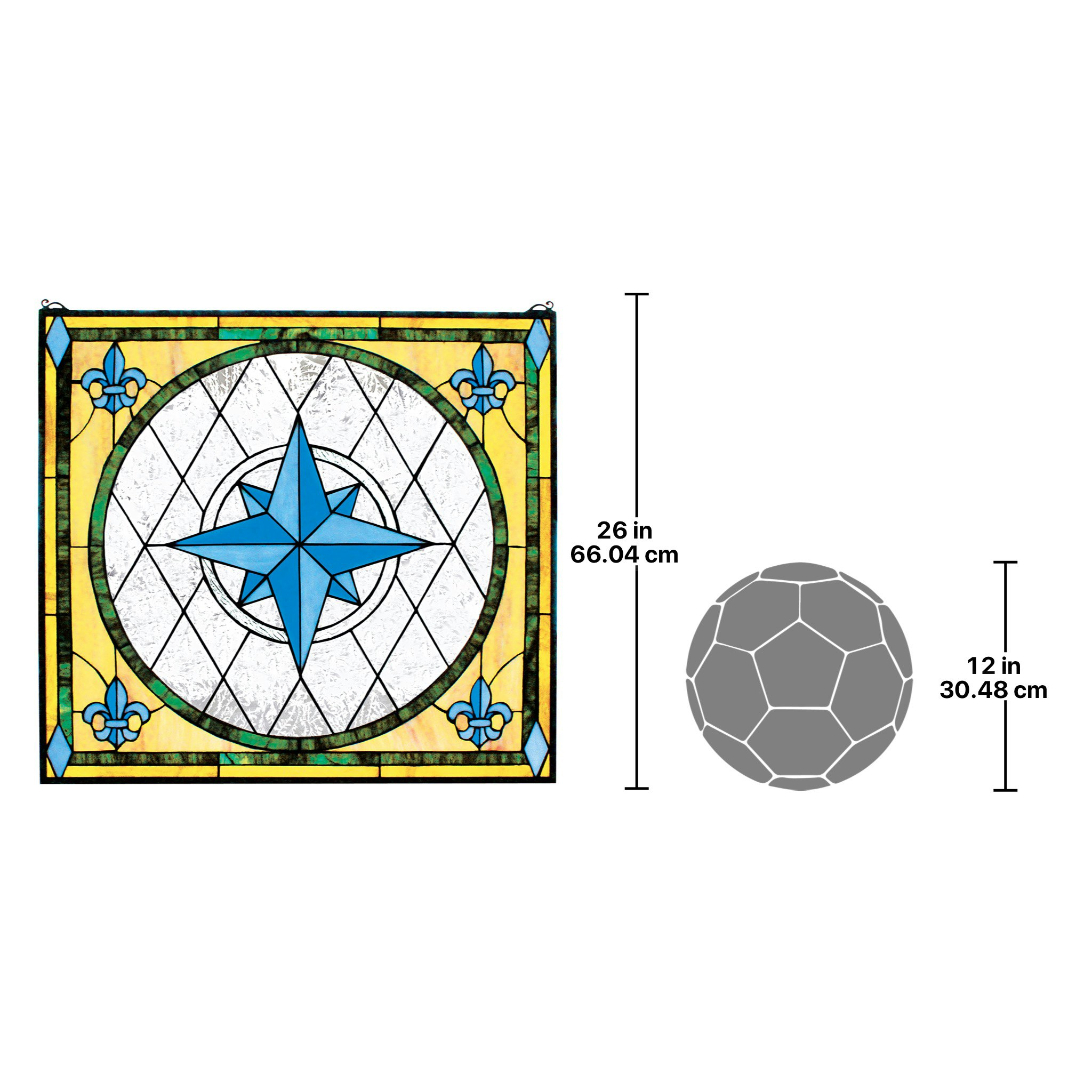 Toscano - Compass Rose Stained Glass Window