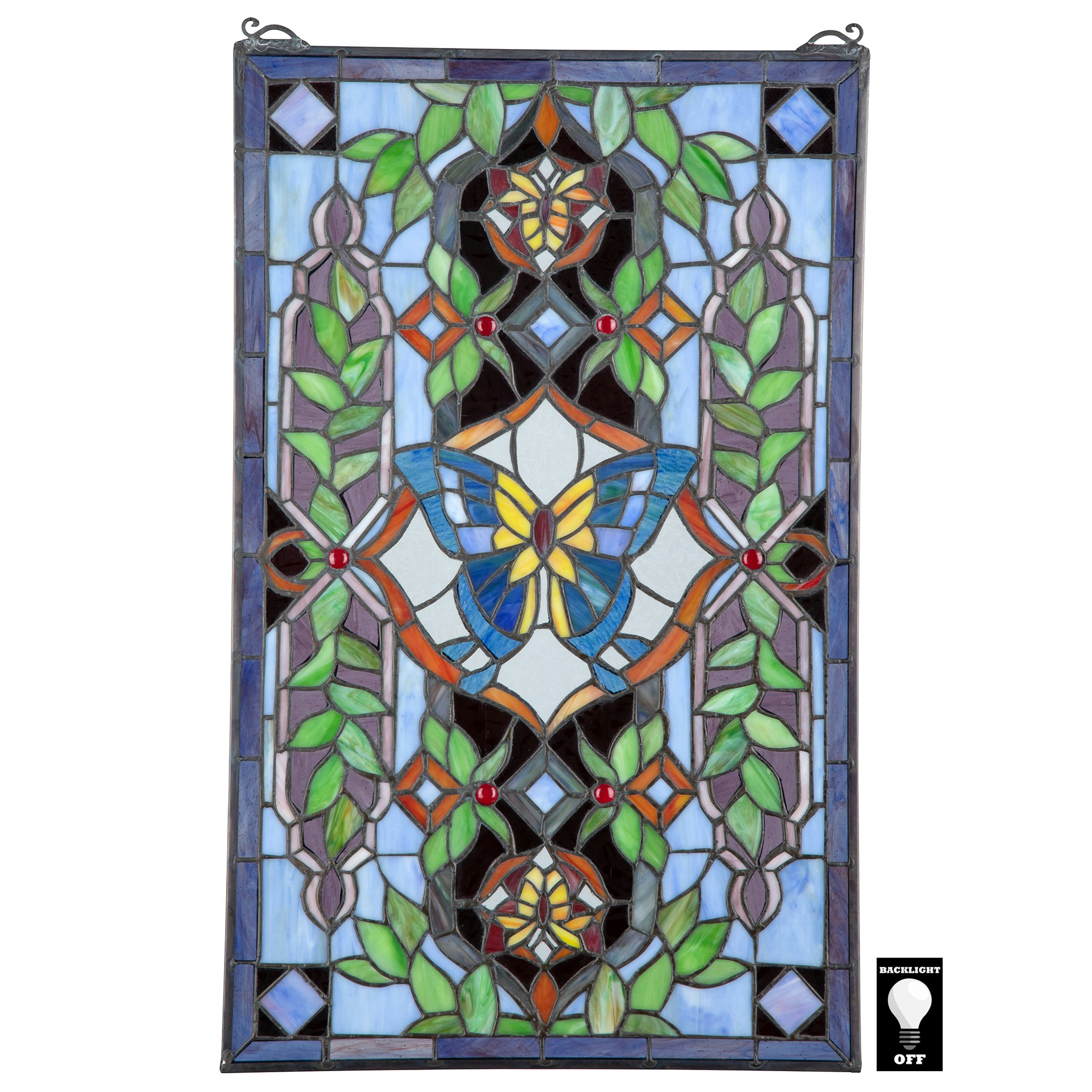 Toscano - Butterfly Utopia Tiffany-Style Stained Glass Window