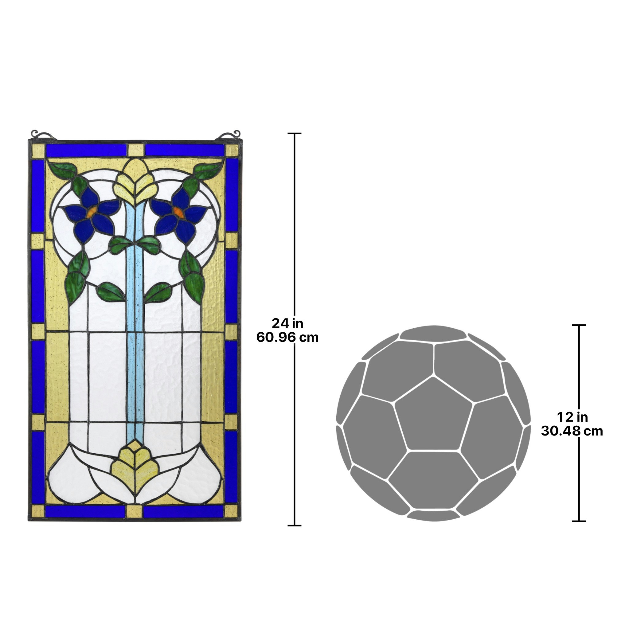 Toscano - Primrose Art Nouveau Tiffany-Style Stained Glass Window