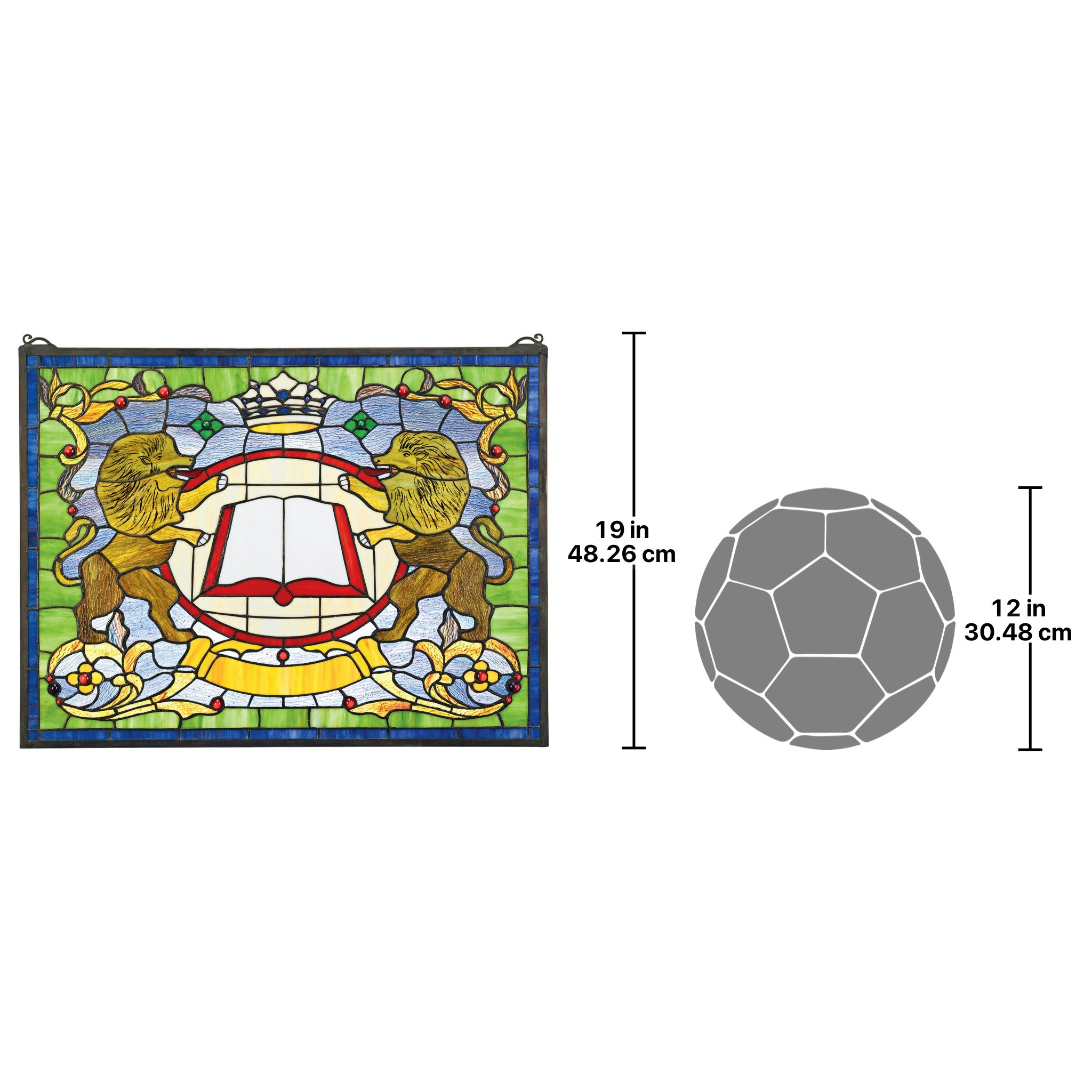 Toscano - Lion Coat of Arms Stained Glass Window