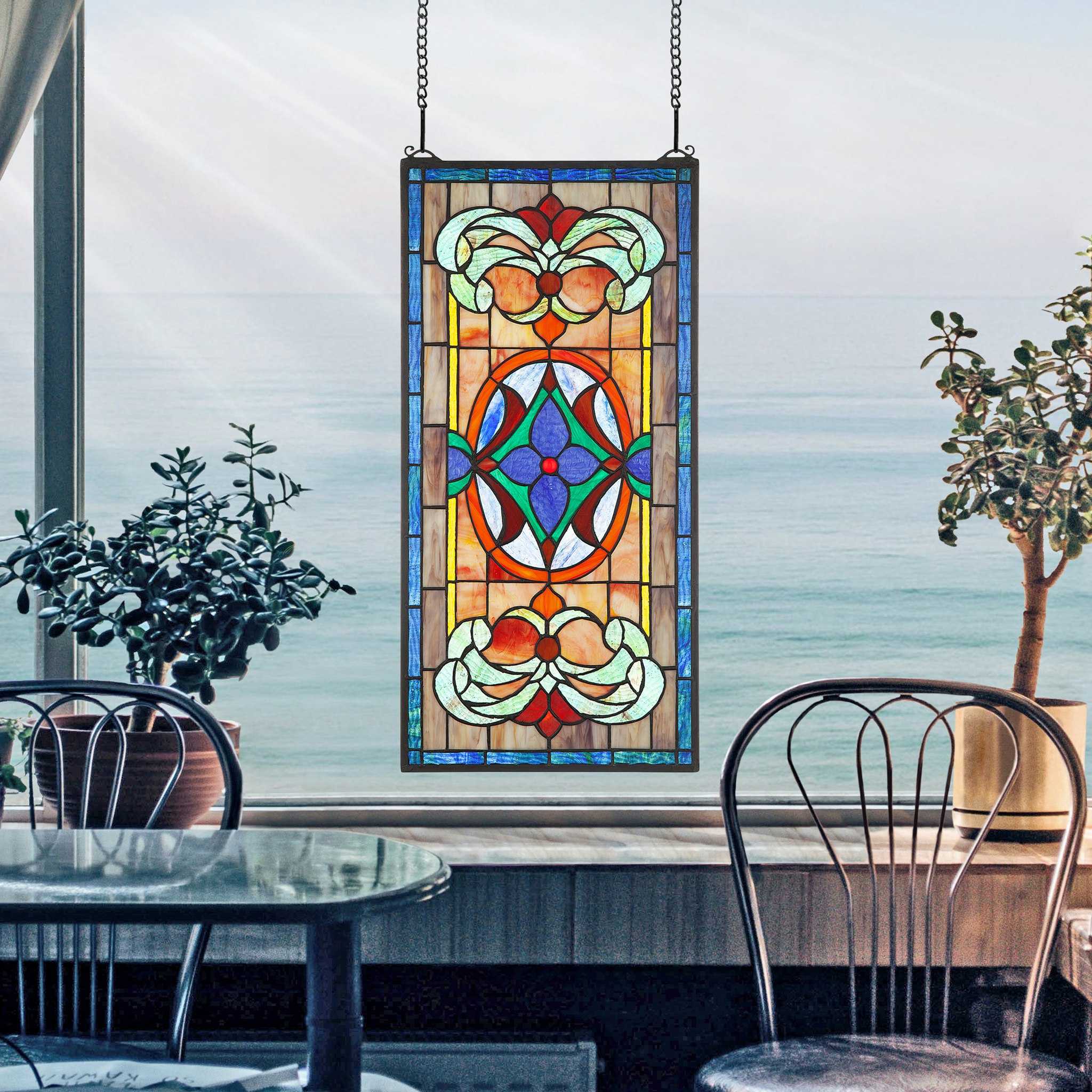 Toscano - Sainte-Genevieve Tiffany-Style Stained Glass Window