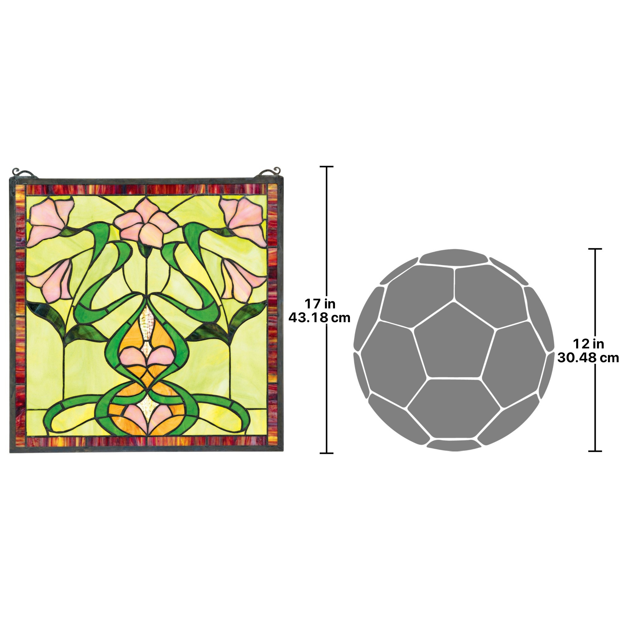 Toscano - Nouveau Lily Stained Glass Window