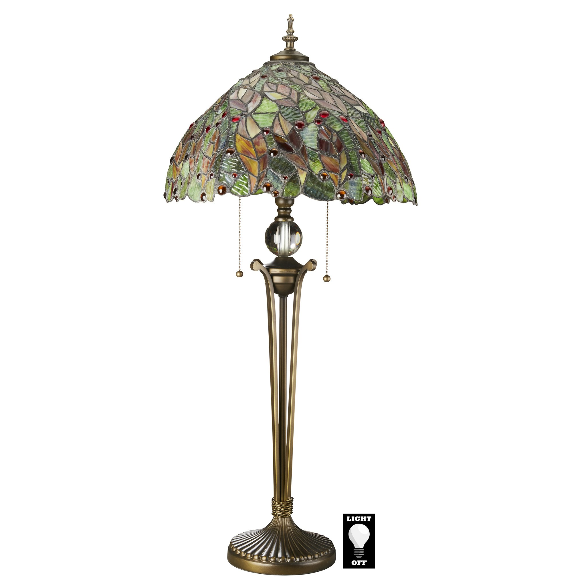 Toscano - Crotton Leaves Table Lamp in Stained Glass