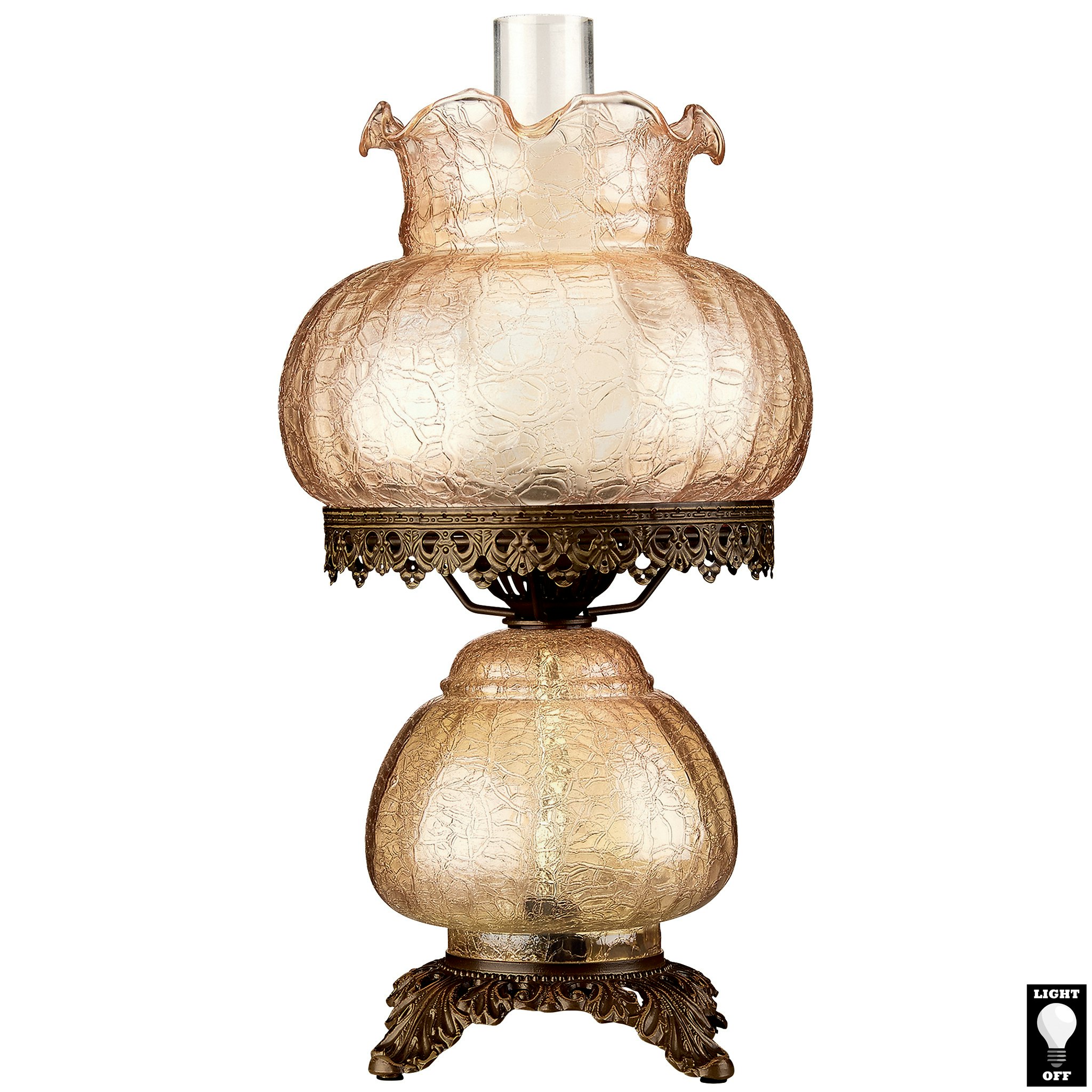 Toscano - Rose Court Hurricane Table Lamp in Stained Glass