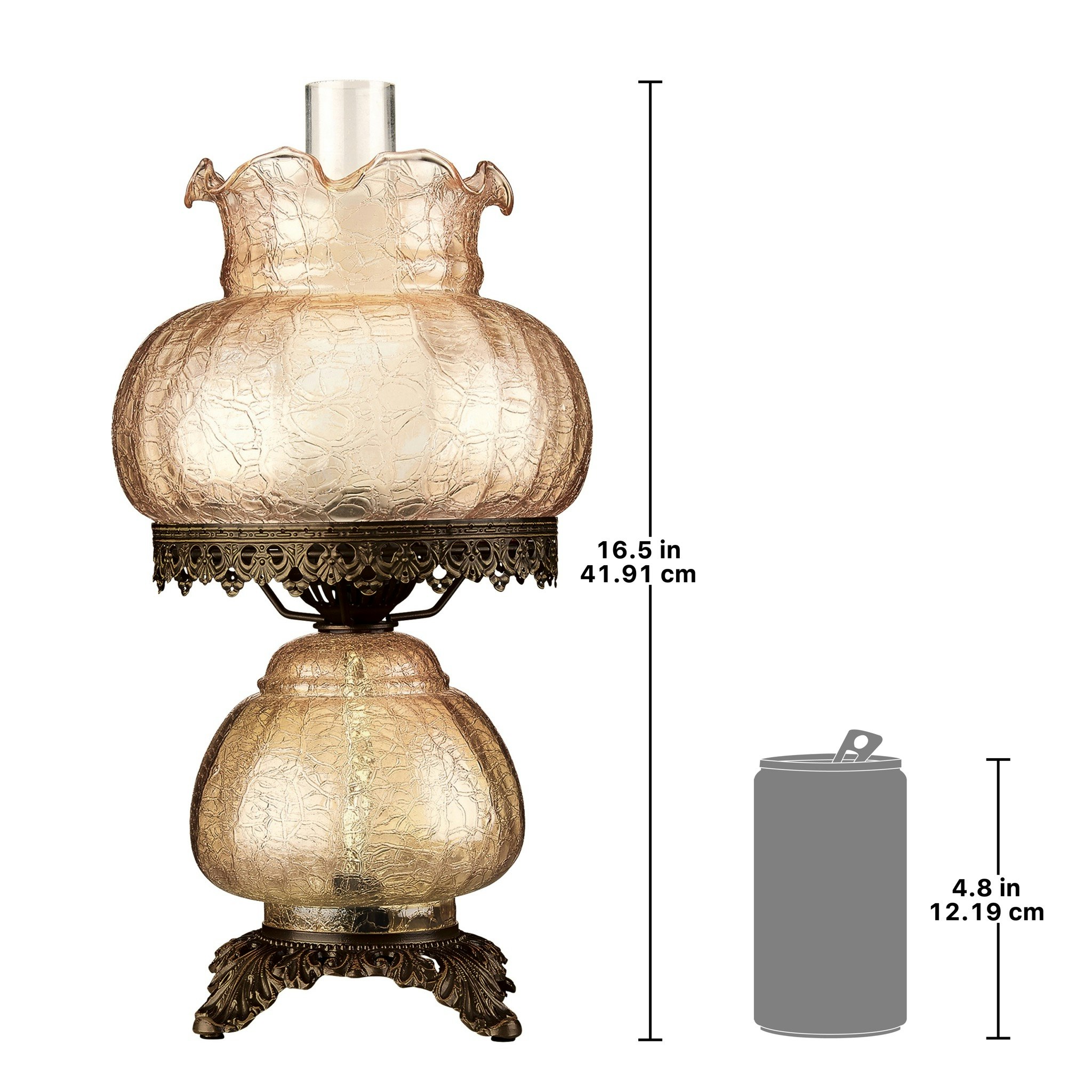 Toscano - Rose Court Hurricane Table Lamp in Stained Glass